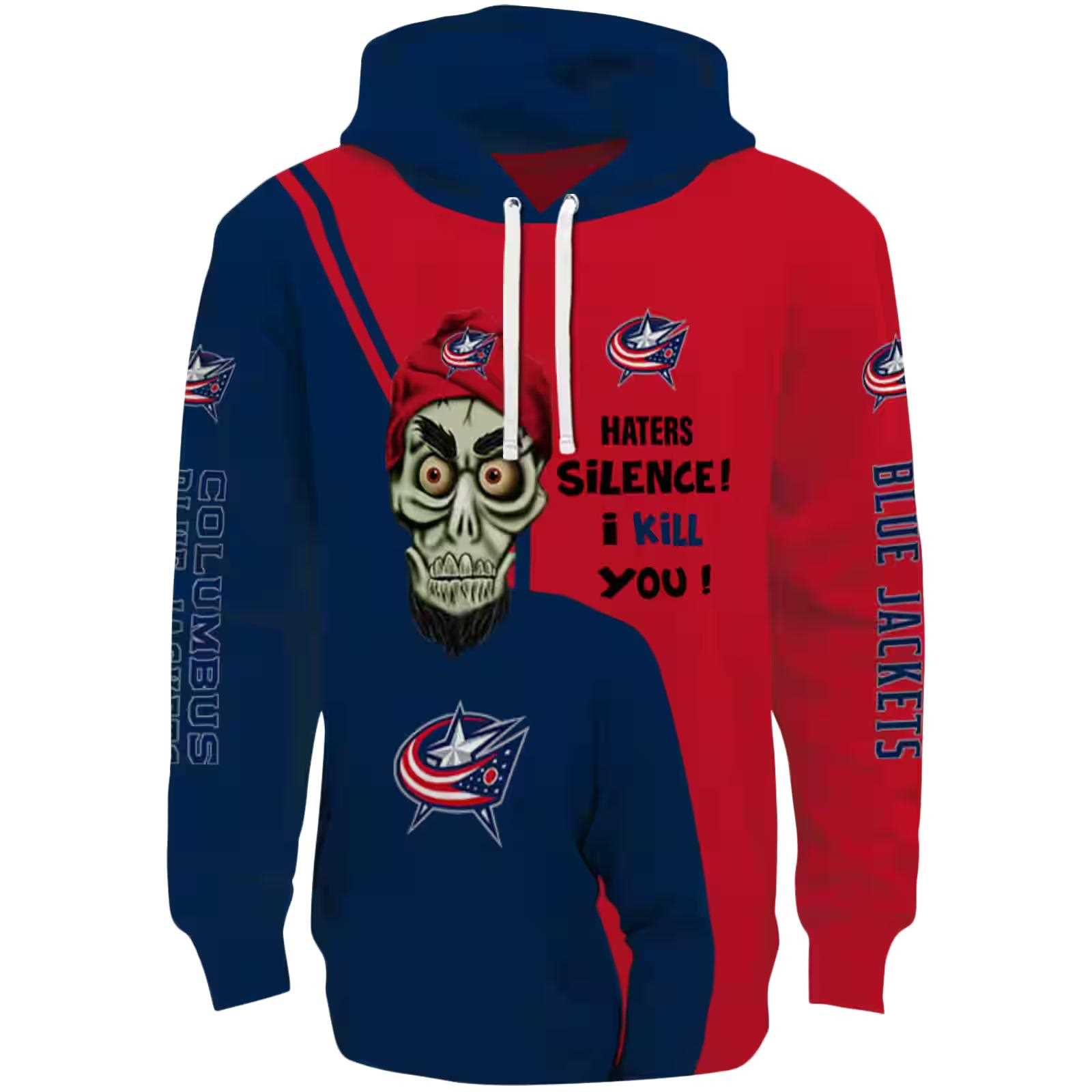 Columbus Blue Jackets Achmed Skull Navy Blue Hoodie