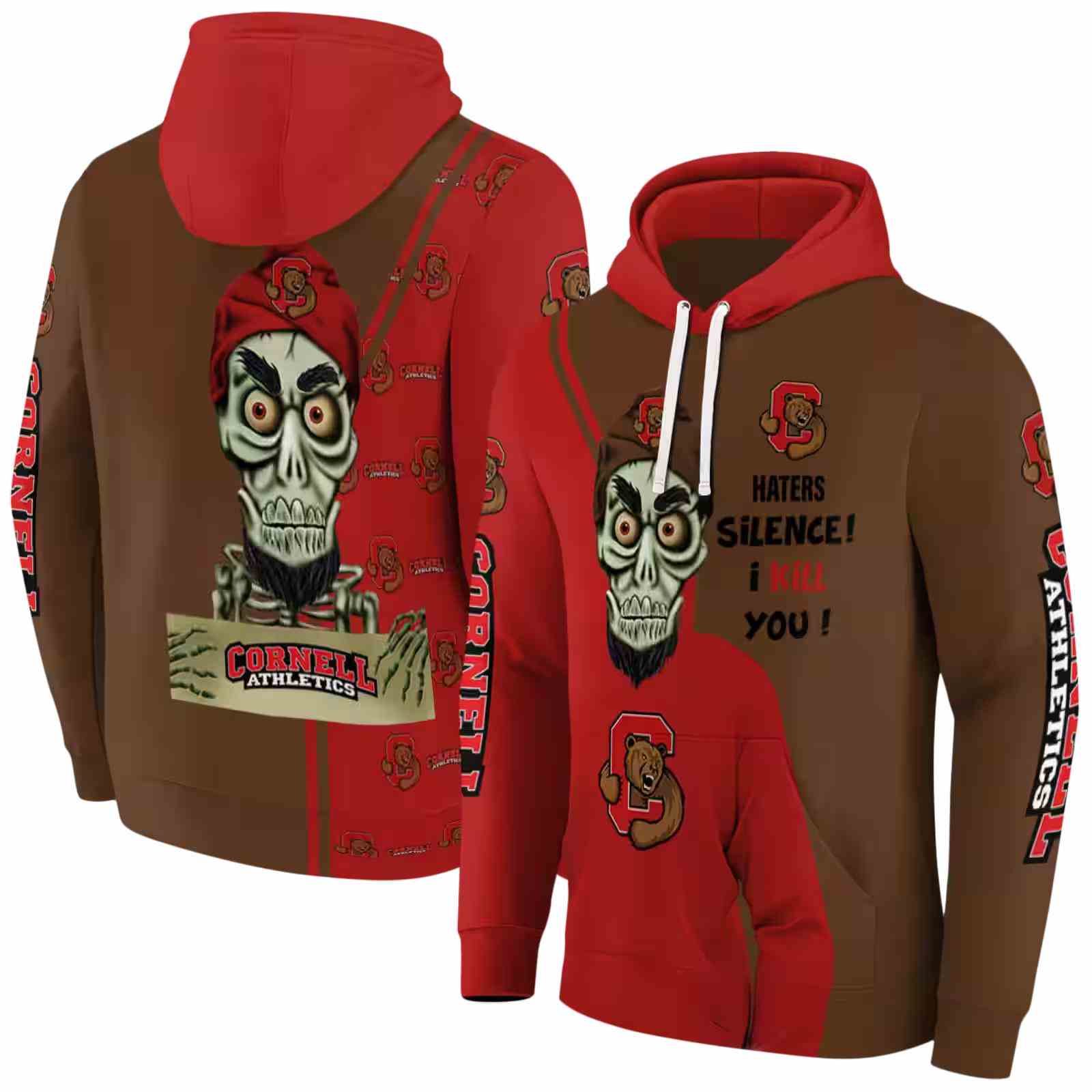 cornell big red achmed skull red hoodie fashion forward