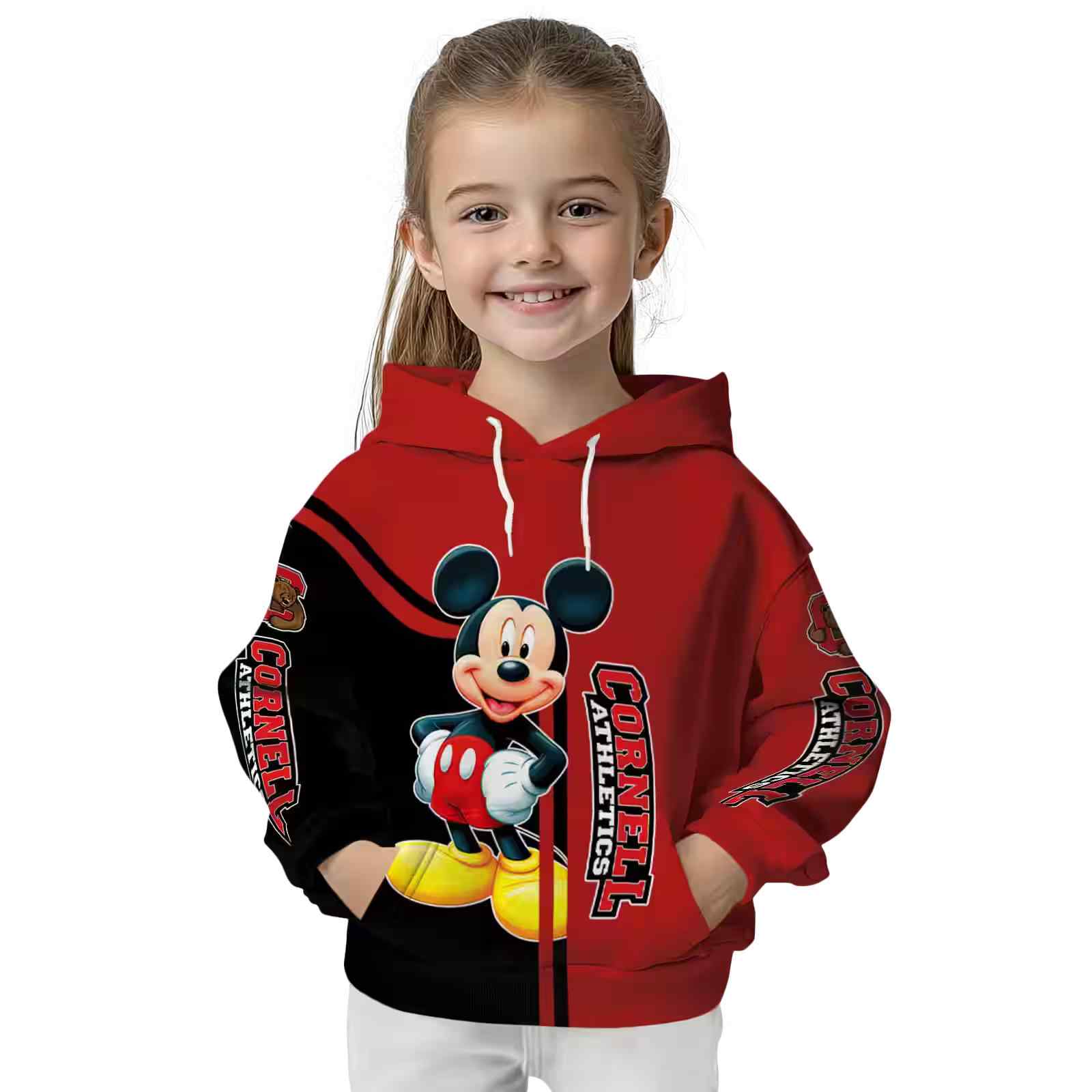 cornell big red mickey mouse red black hoodie top rated