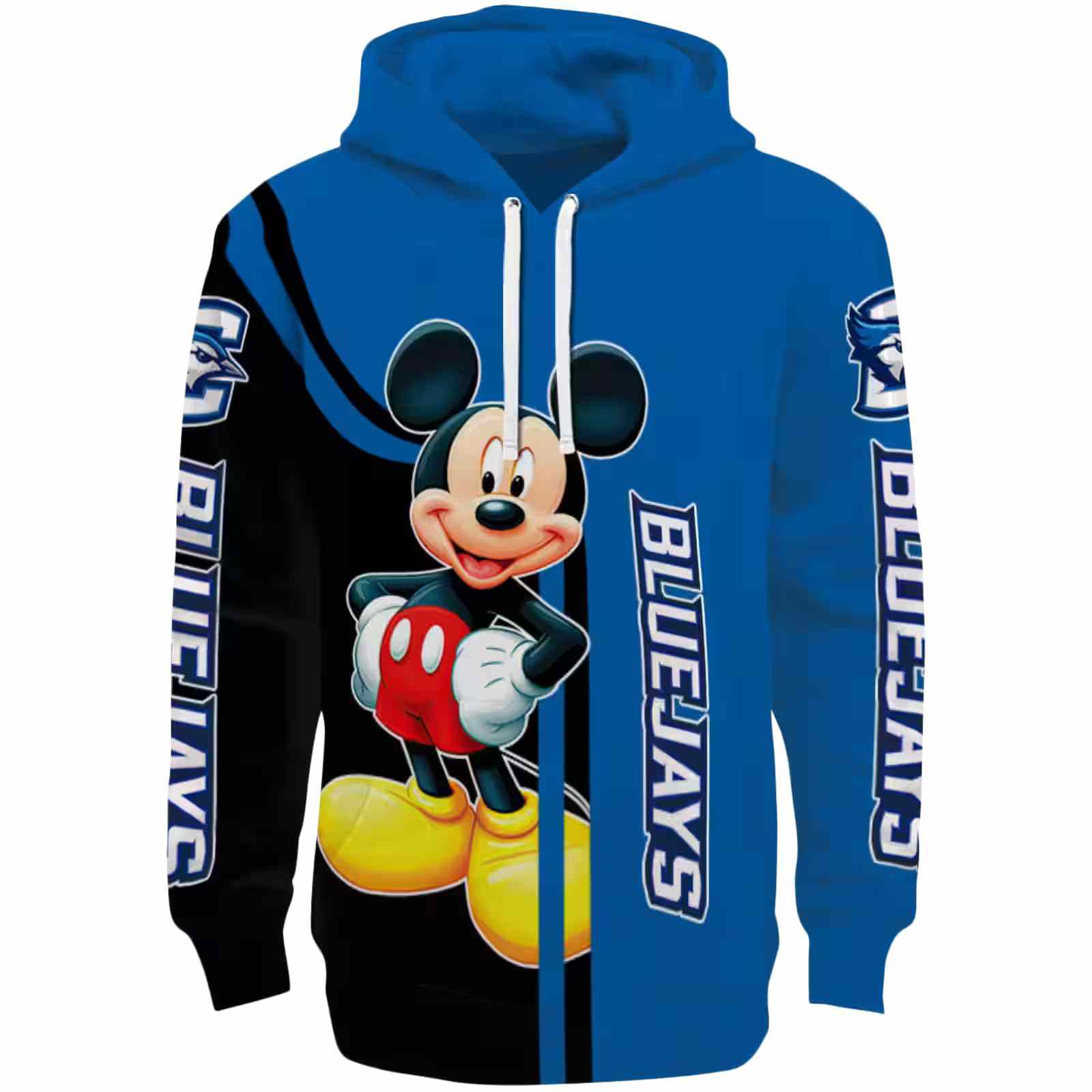 Creighton Bluejays Mickey Mouse Blue Black Hoodie