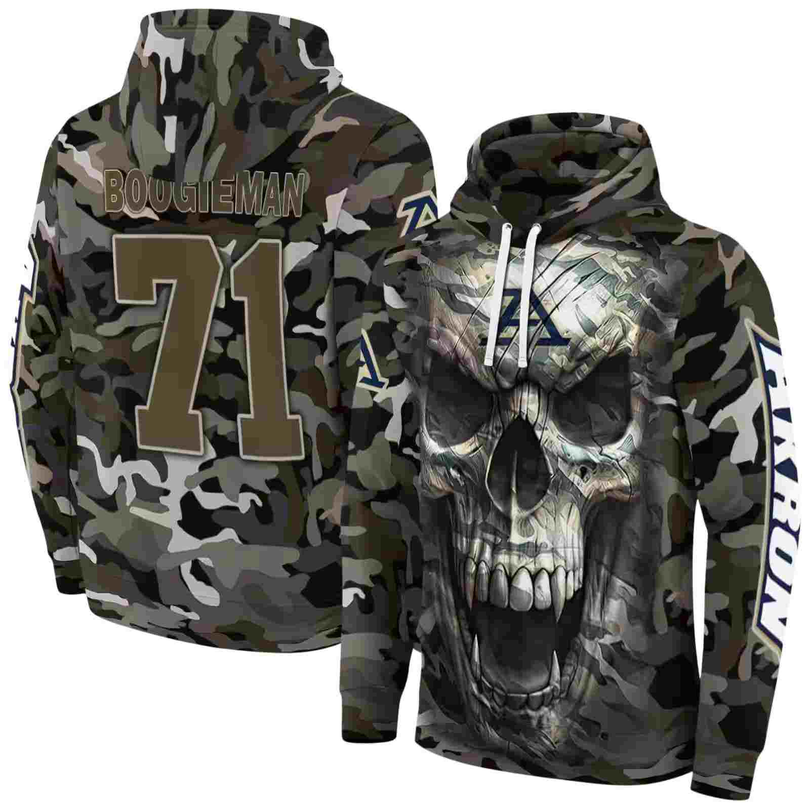 custom akron zips camo skull hoodie fashion forward