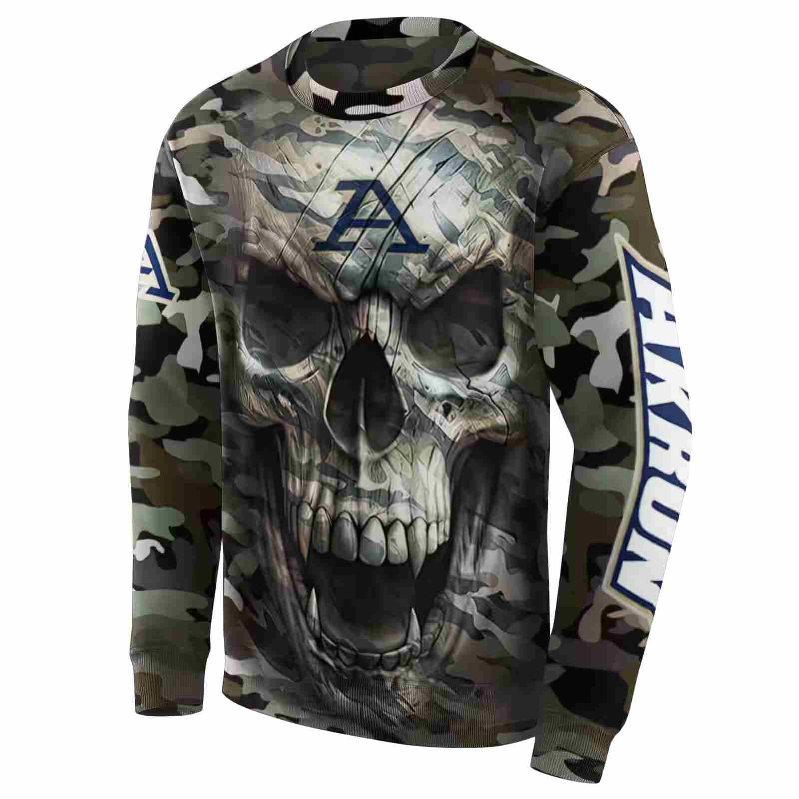 custom akron zips camo skull hoodie new arrival