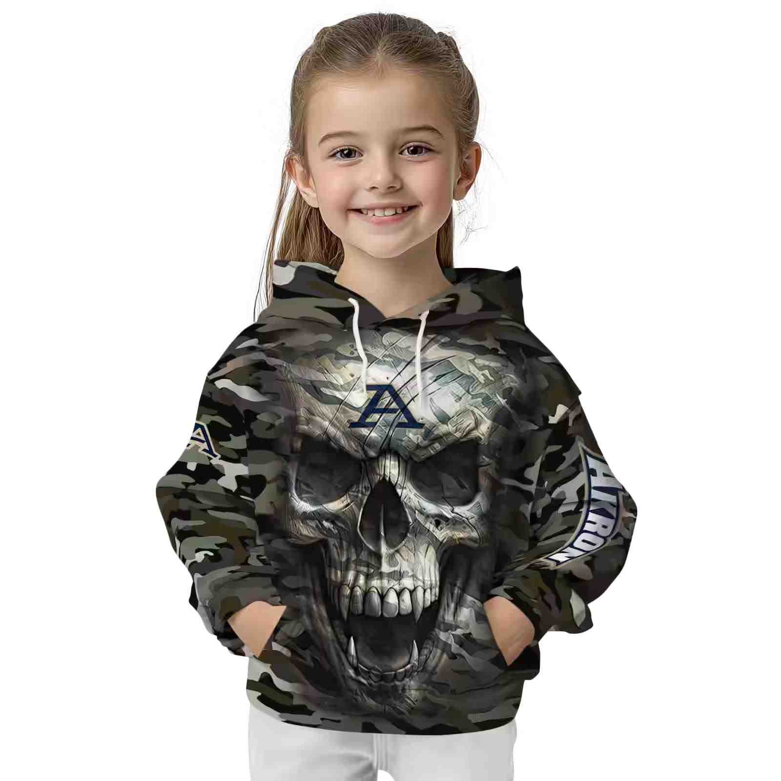 custom akron zips camo skull hoodie top rated