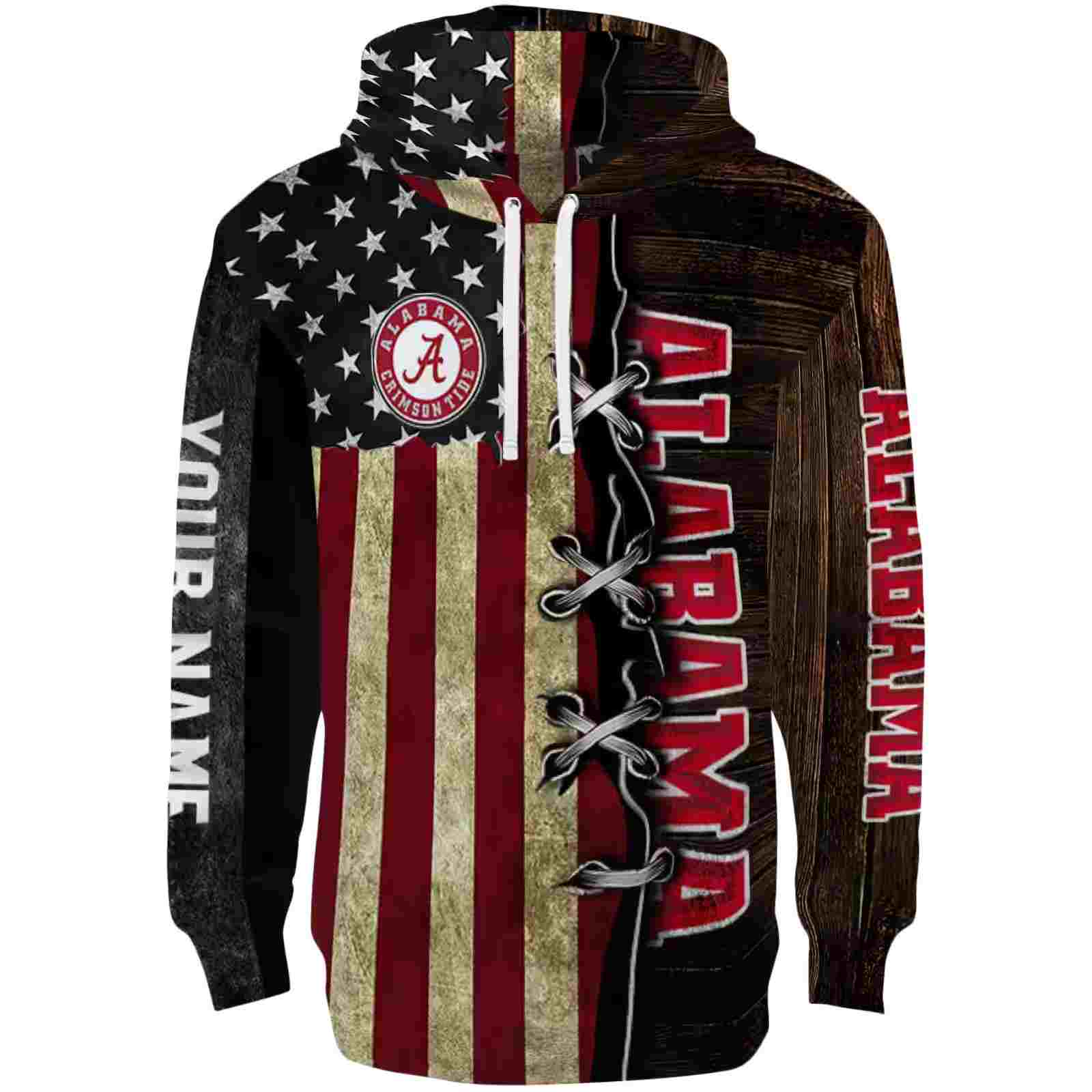 Custom Alabama Crimson Tide American Pride Hoodie