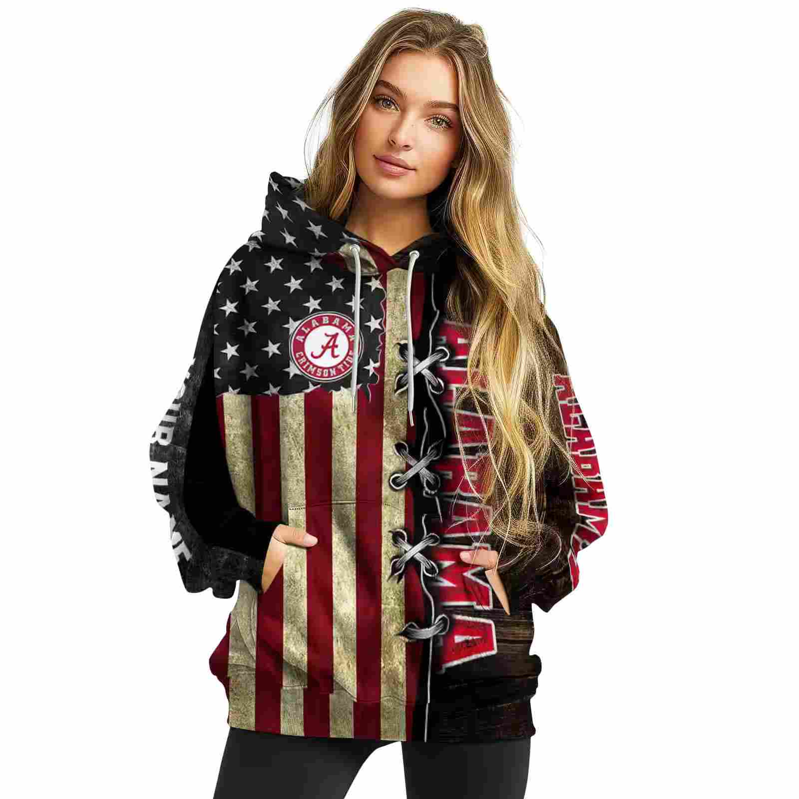 custom alabama crimson tide american pride hoodie high quality