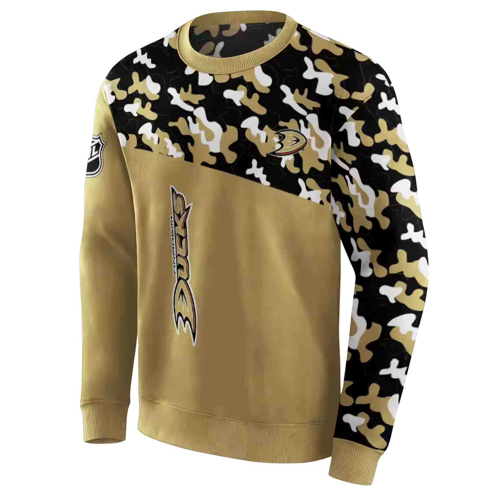 custom anaheim ducks camo pattern gold hoodie new arrival