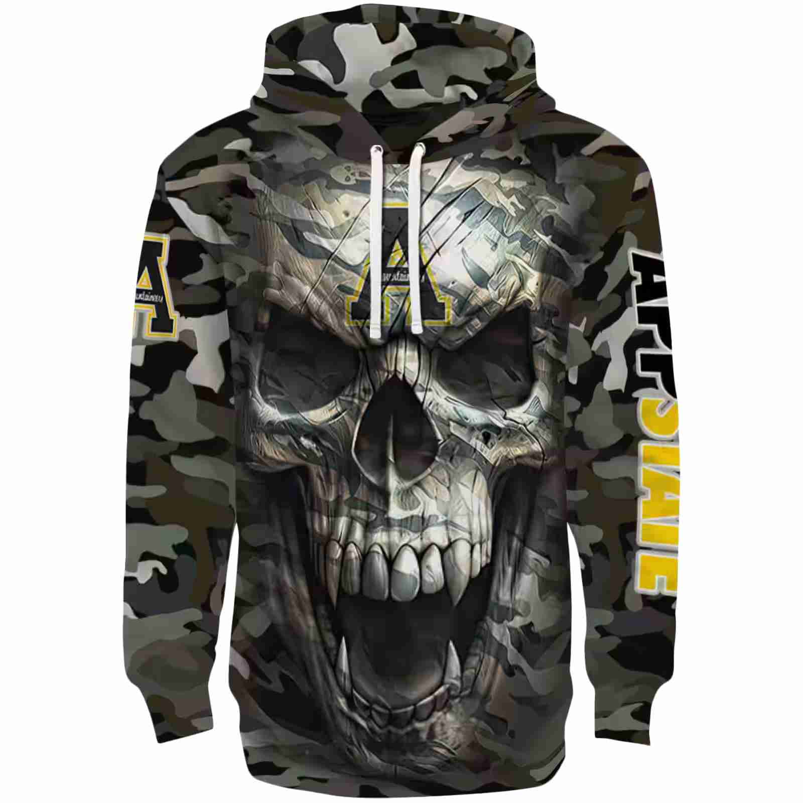 Custom Appalachian State Mountaineers Camo Skull Hoodie