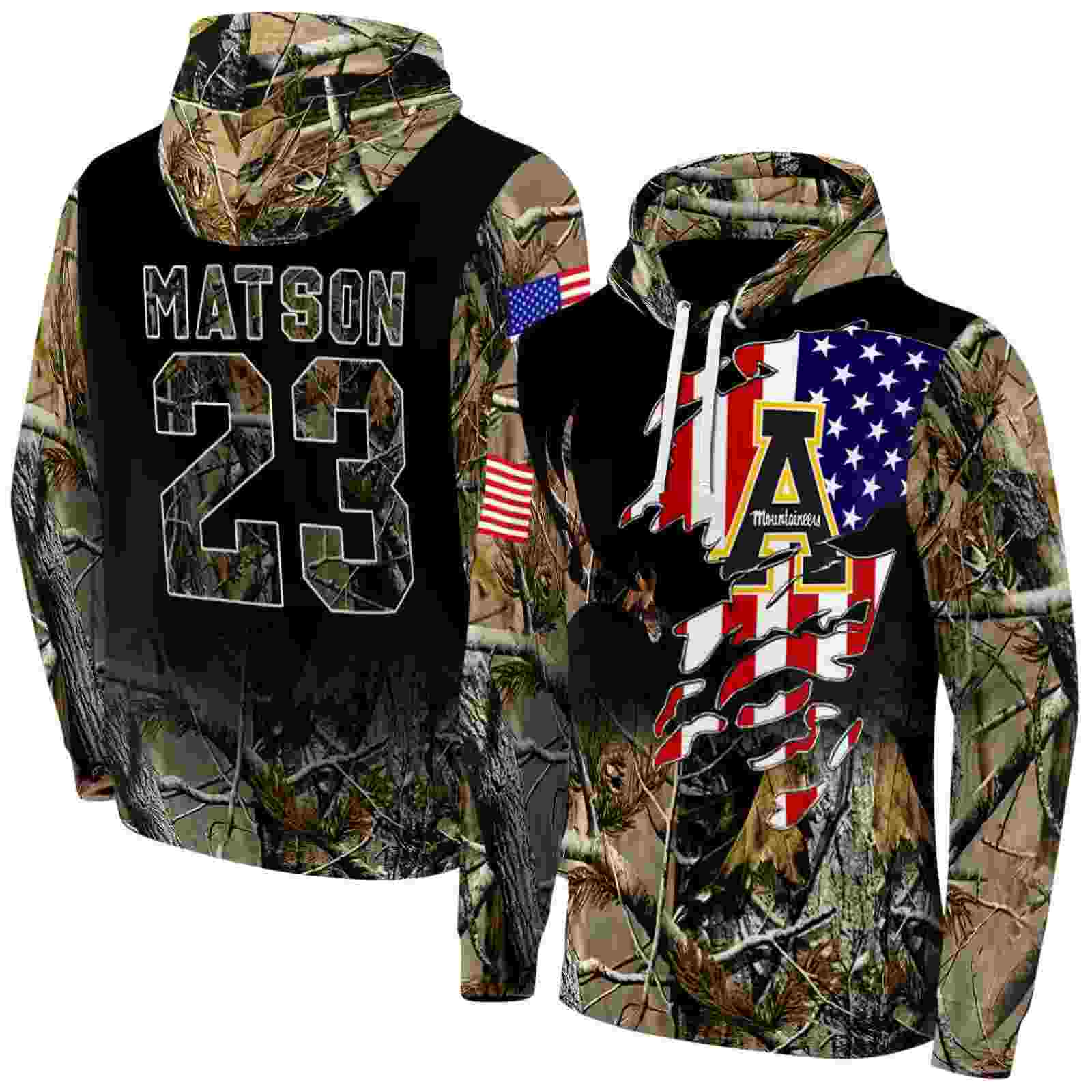 custom appalachian state mountaineers tree camo hoodie fashion forward