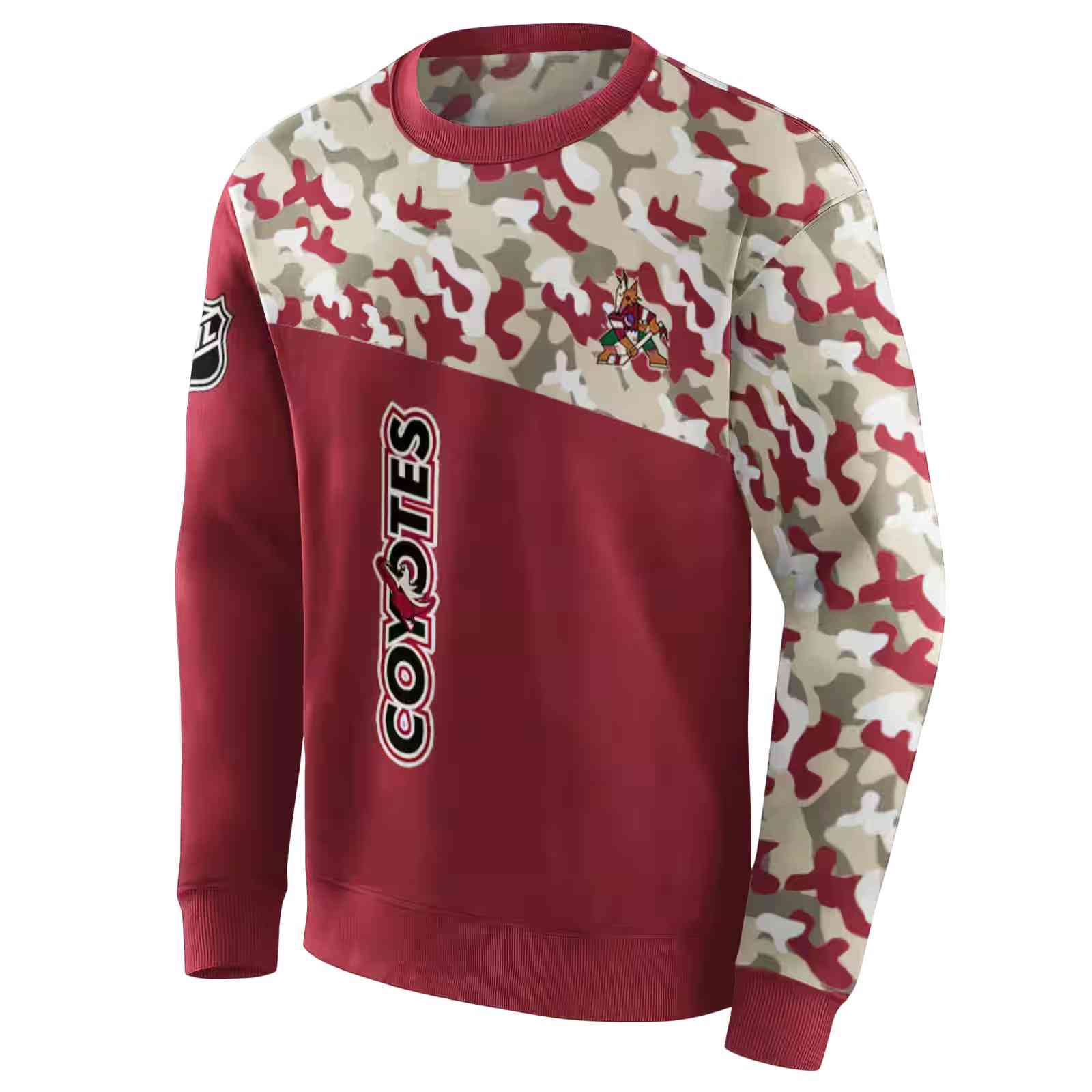 custom arizona coyotes camo pattern red hoodie new arrival