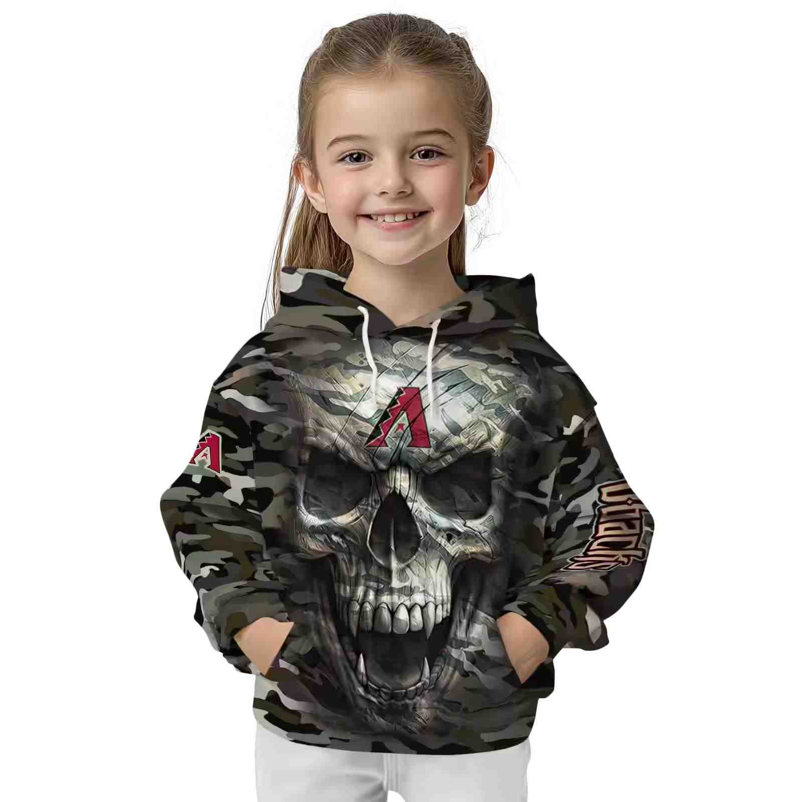 custom arizona diamondbacks camo skull hoodie top rated