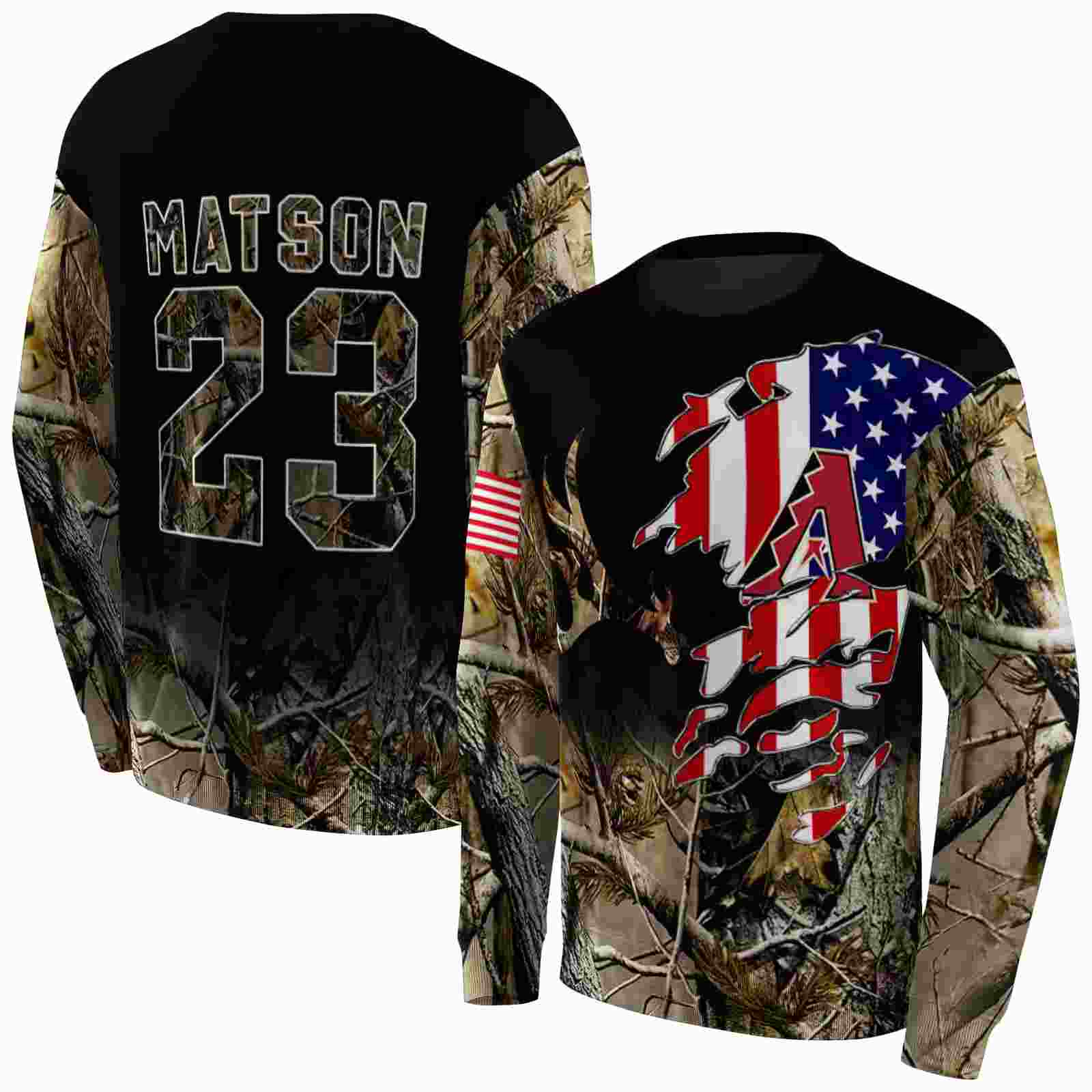 custom arizona diamondbacks tree camo hoodie premium grade