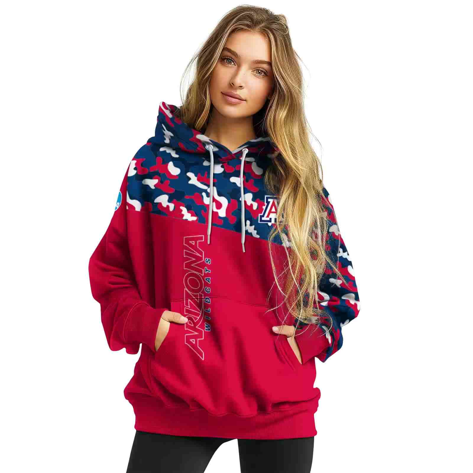 custom arizona wildcats camo pattern red hoodie high quality