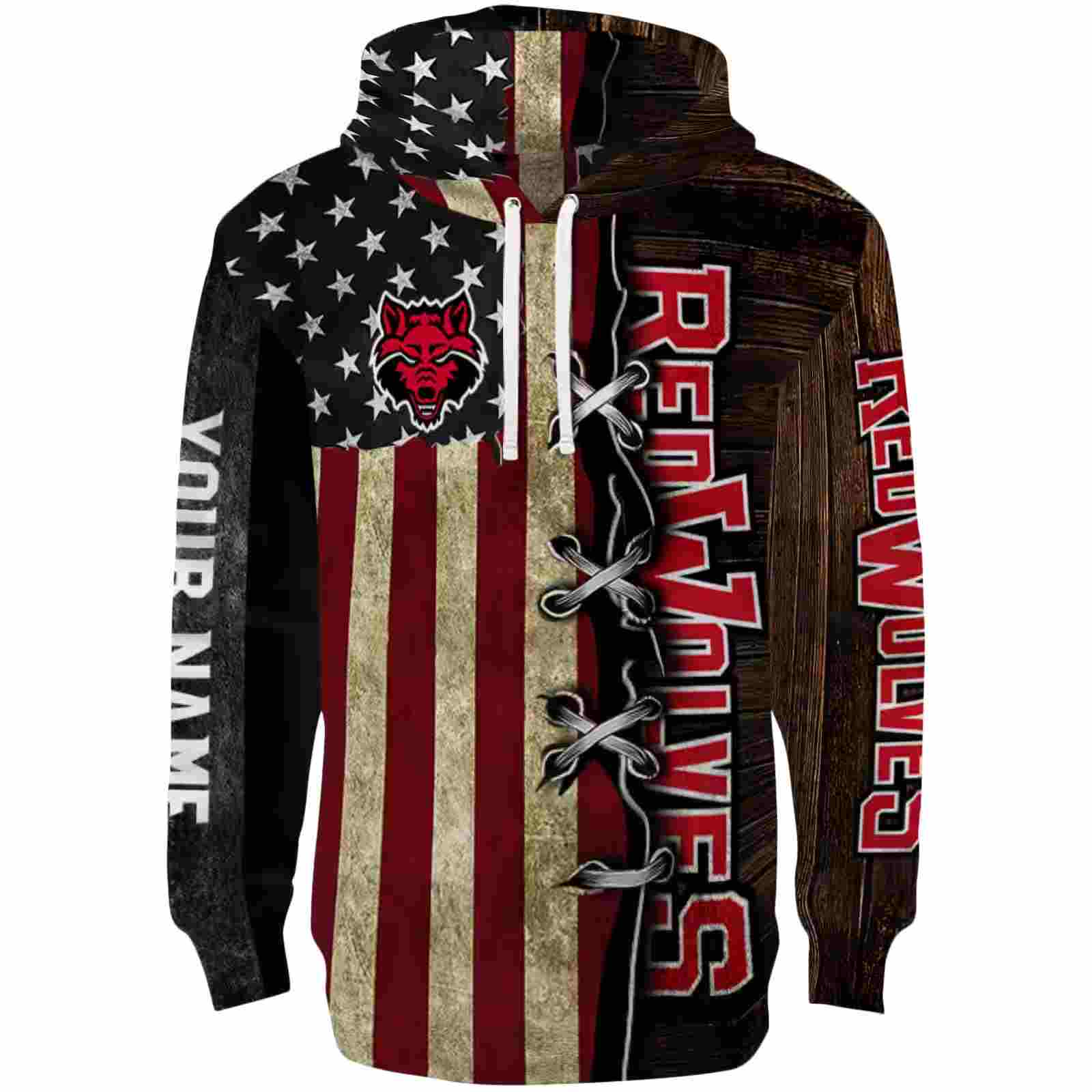 Custom Arkansas State Red Wolves American Pride Hoodie