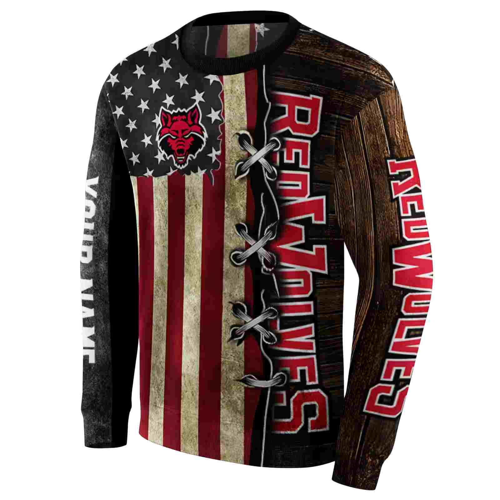 custom arkansas state red wolves american pride hoodie new arrival