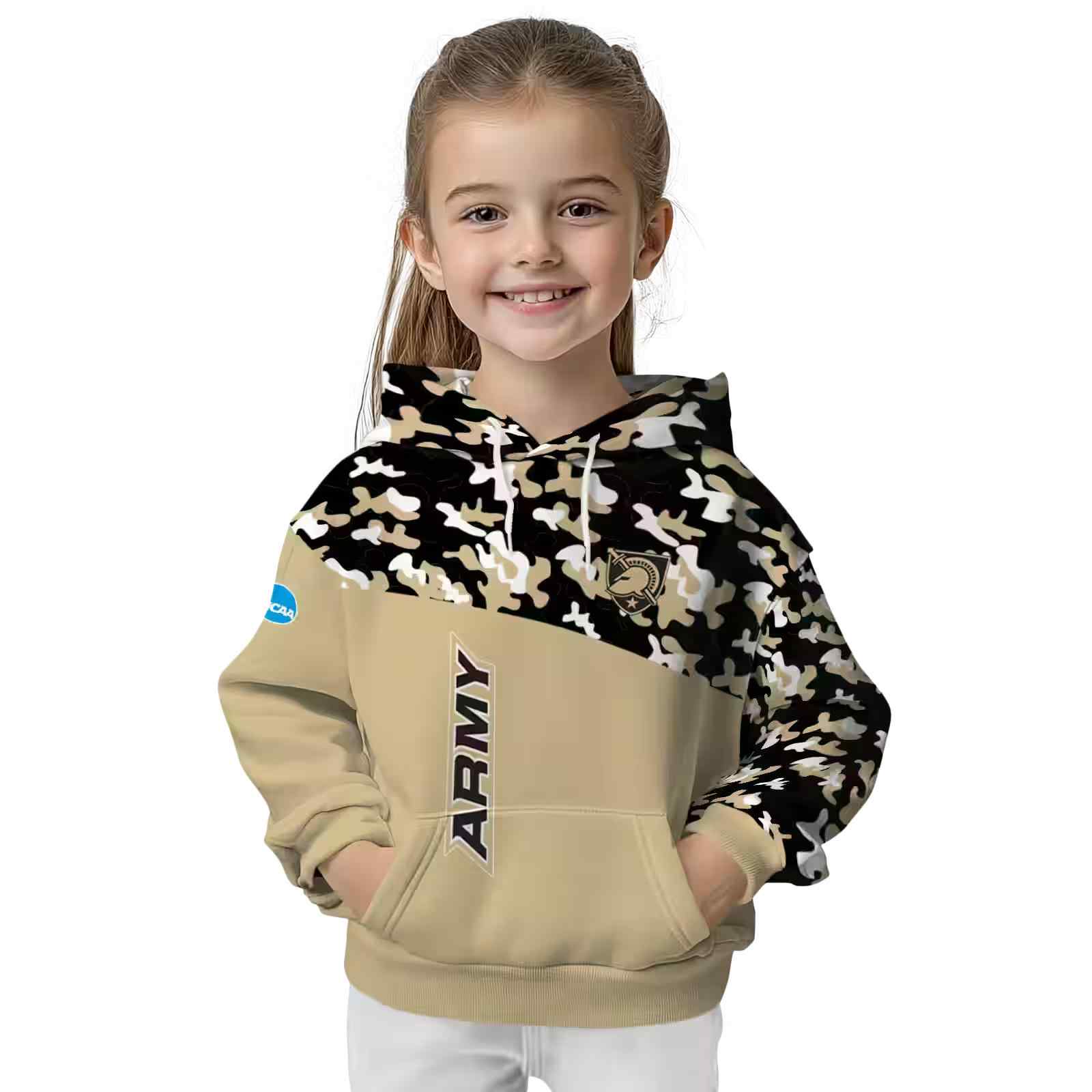 custom army black knights camo pattern gold hoodie top rated