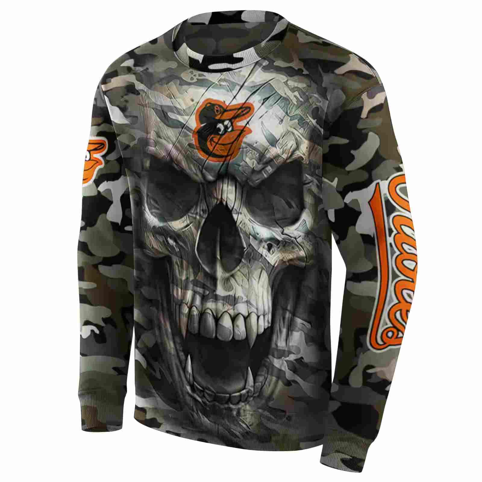 custom baltimore orioles camo skull hoodie new arrival