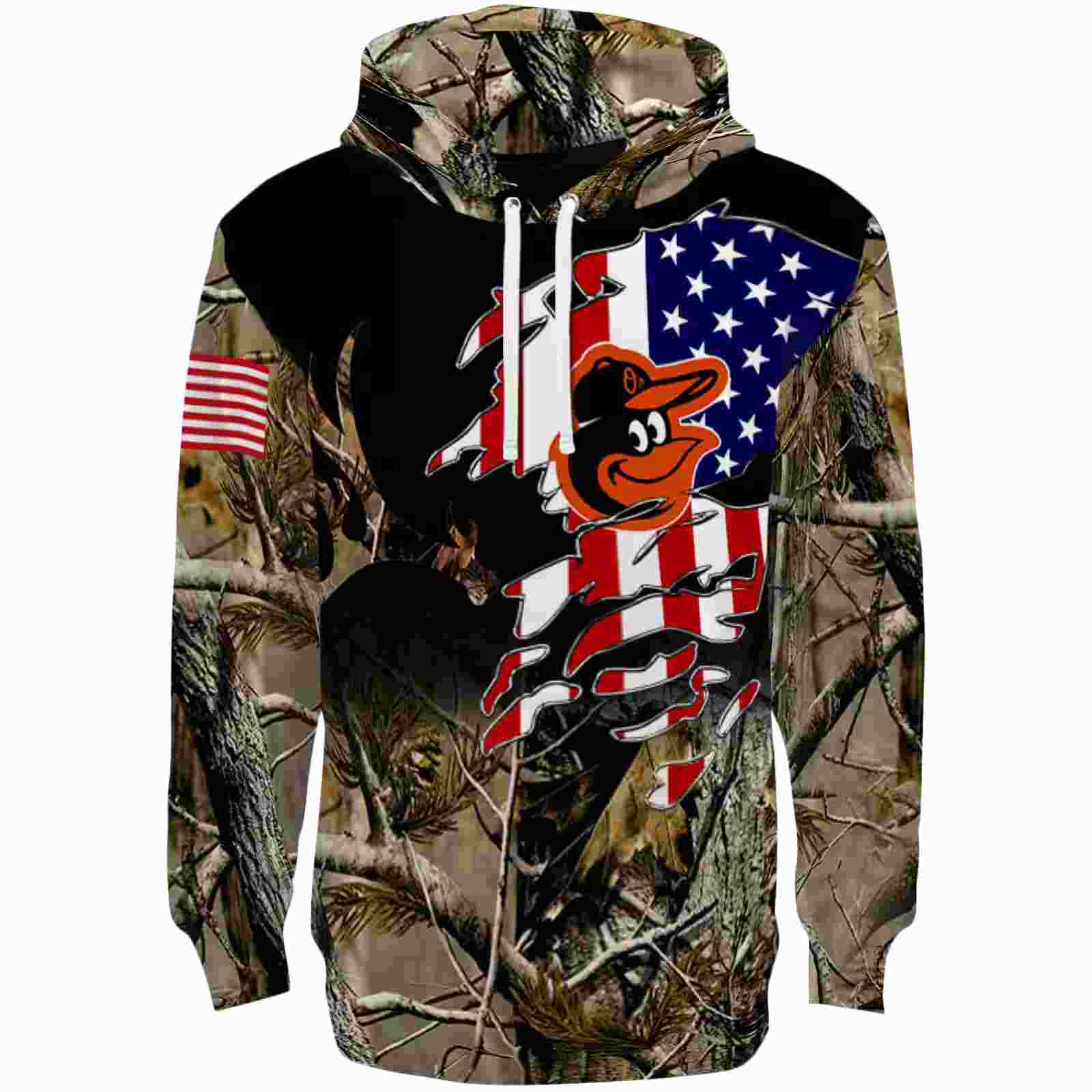 Custom Baltimore Orioles Tree Camo Hoodie