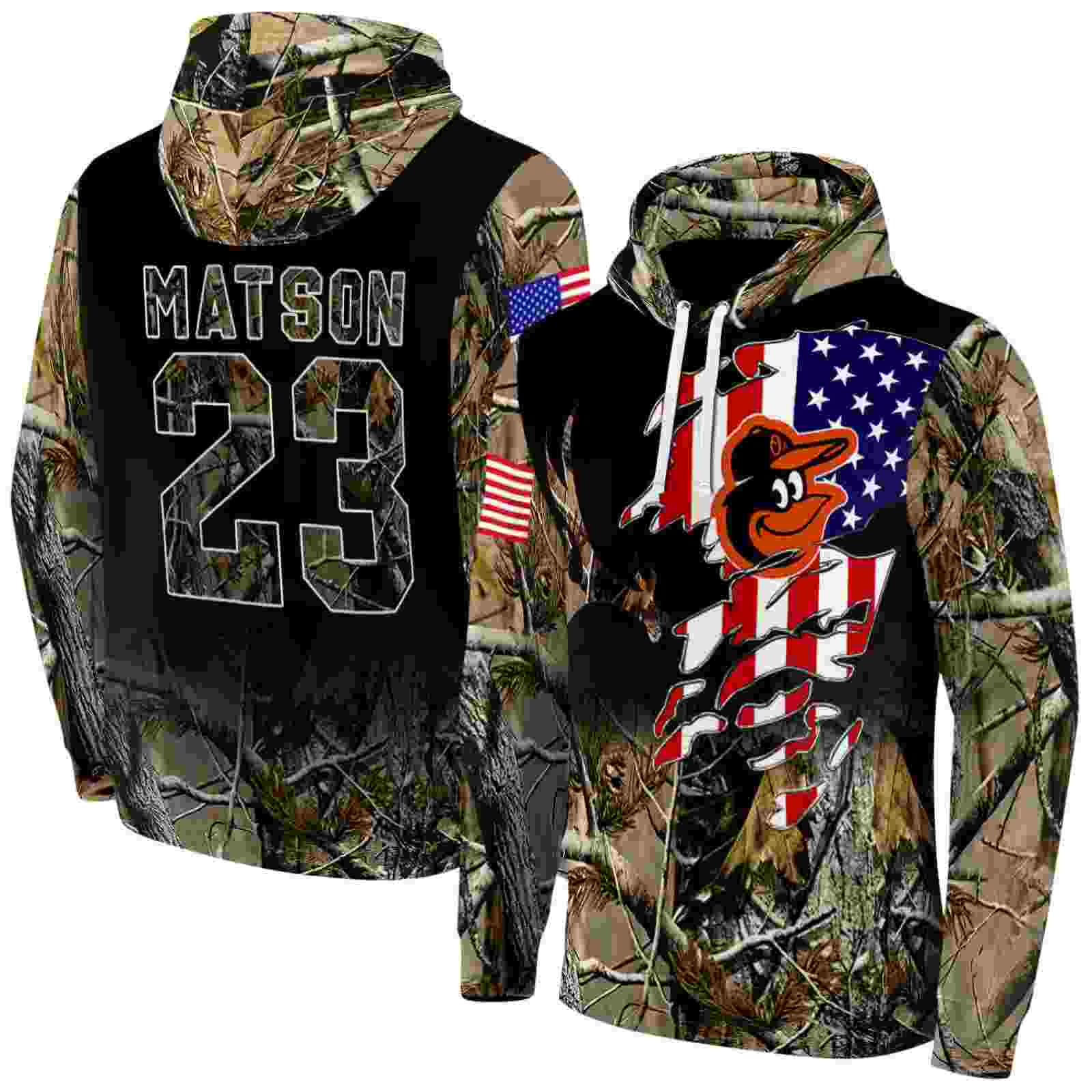 custom baltimore orioles tree camo hoodie fashion forward