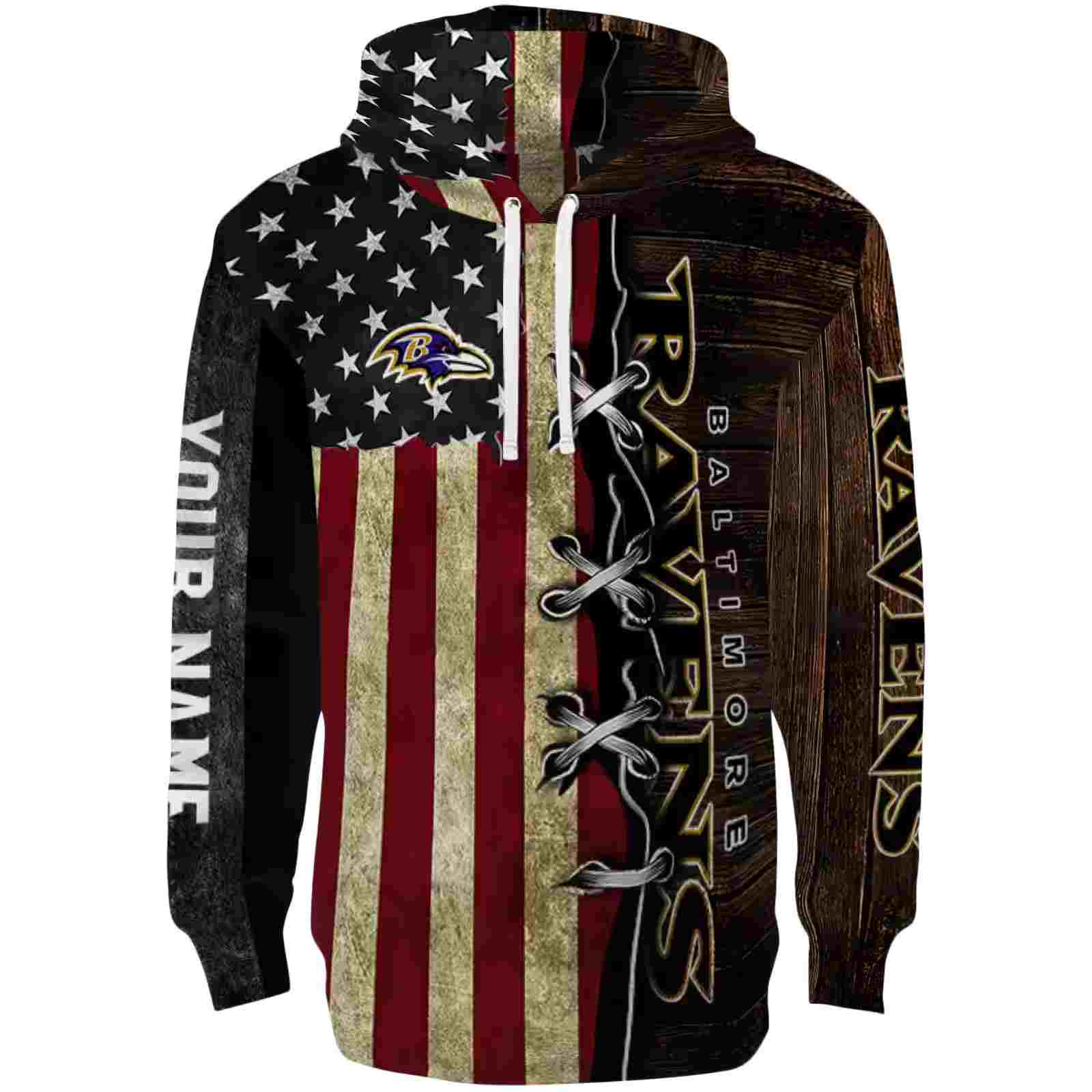 Custom Baltimore Ravens American Pride Hoodie