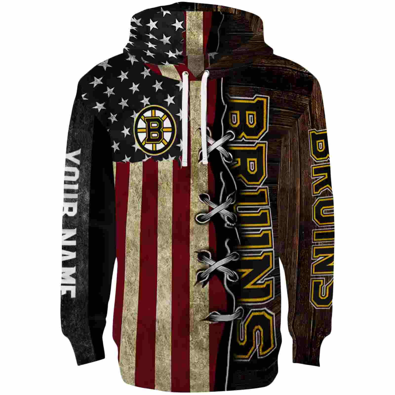 Custom Boston Bruins American Pride Hoodie