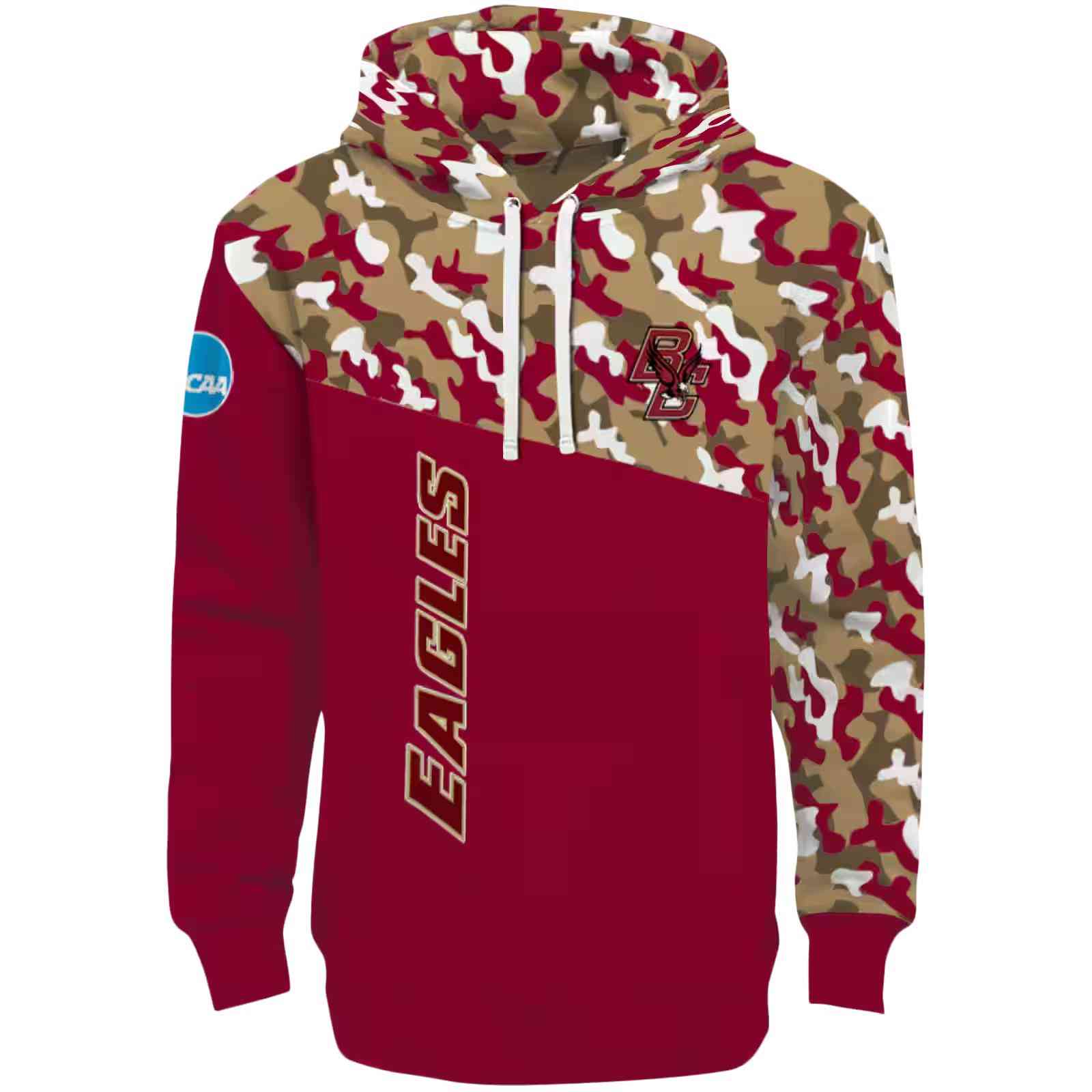 Custom Boston College Eagles Camo Pattern Maroon Hoodie