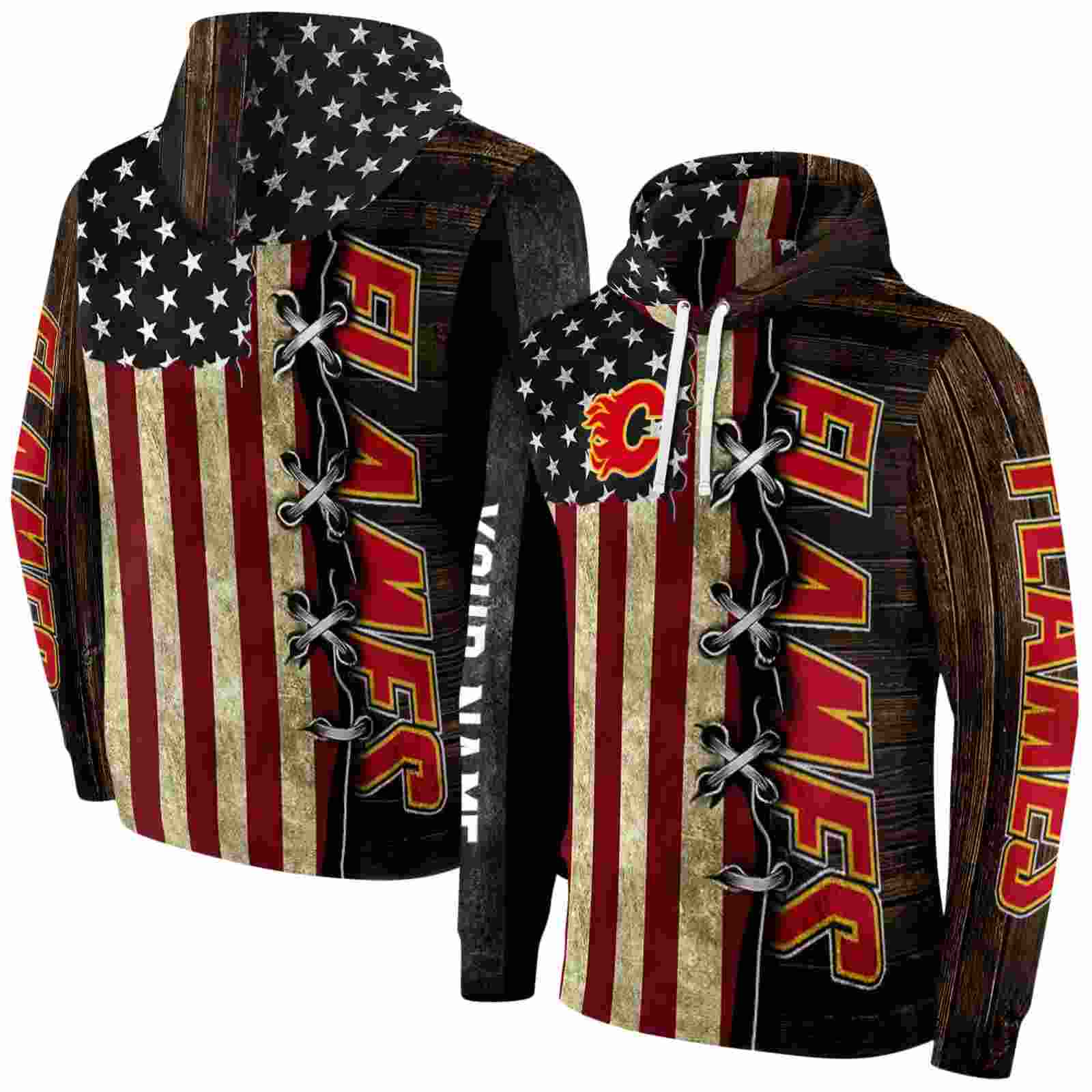 custom calgary flames american pride hoodie fashion forward