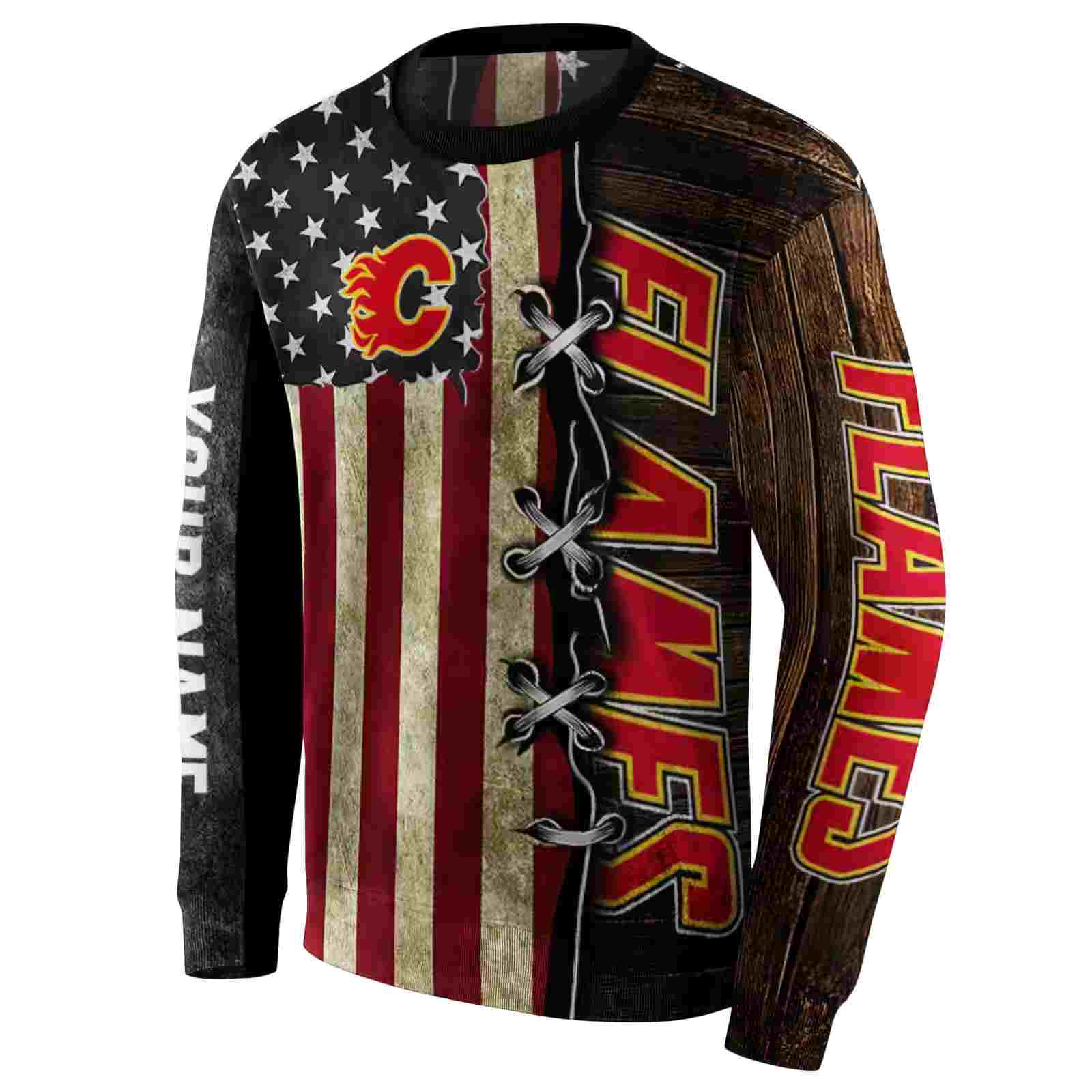 custom calgary flames american pride hoodie new arrival