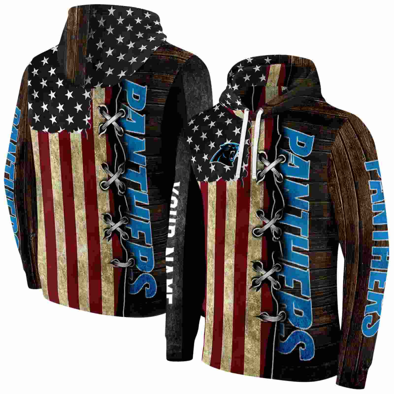 custom carolina panthers american pride hoodie fashion forward