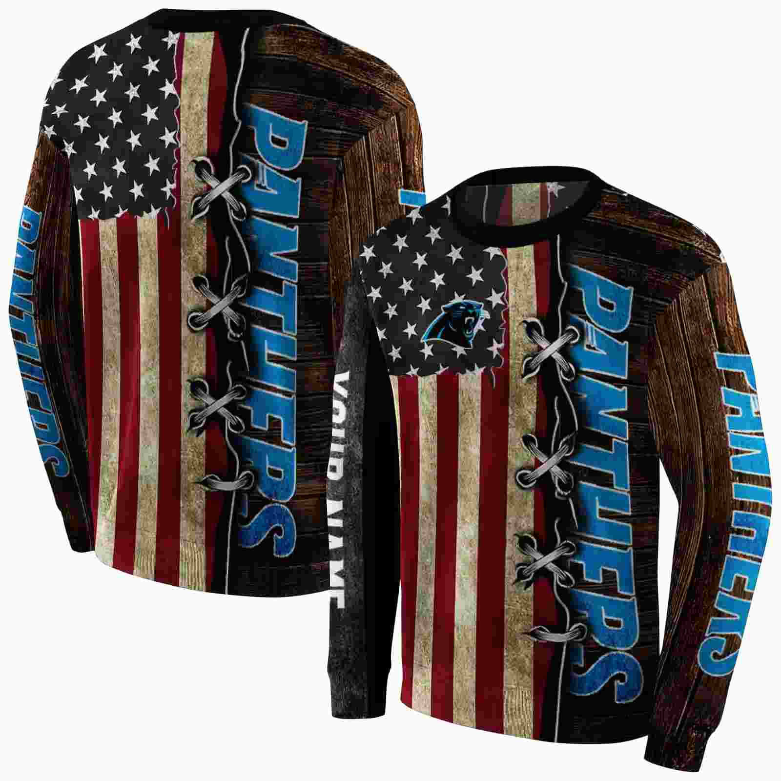 custom carolina panthers american pride hoodie premium grade