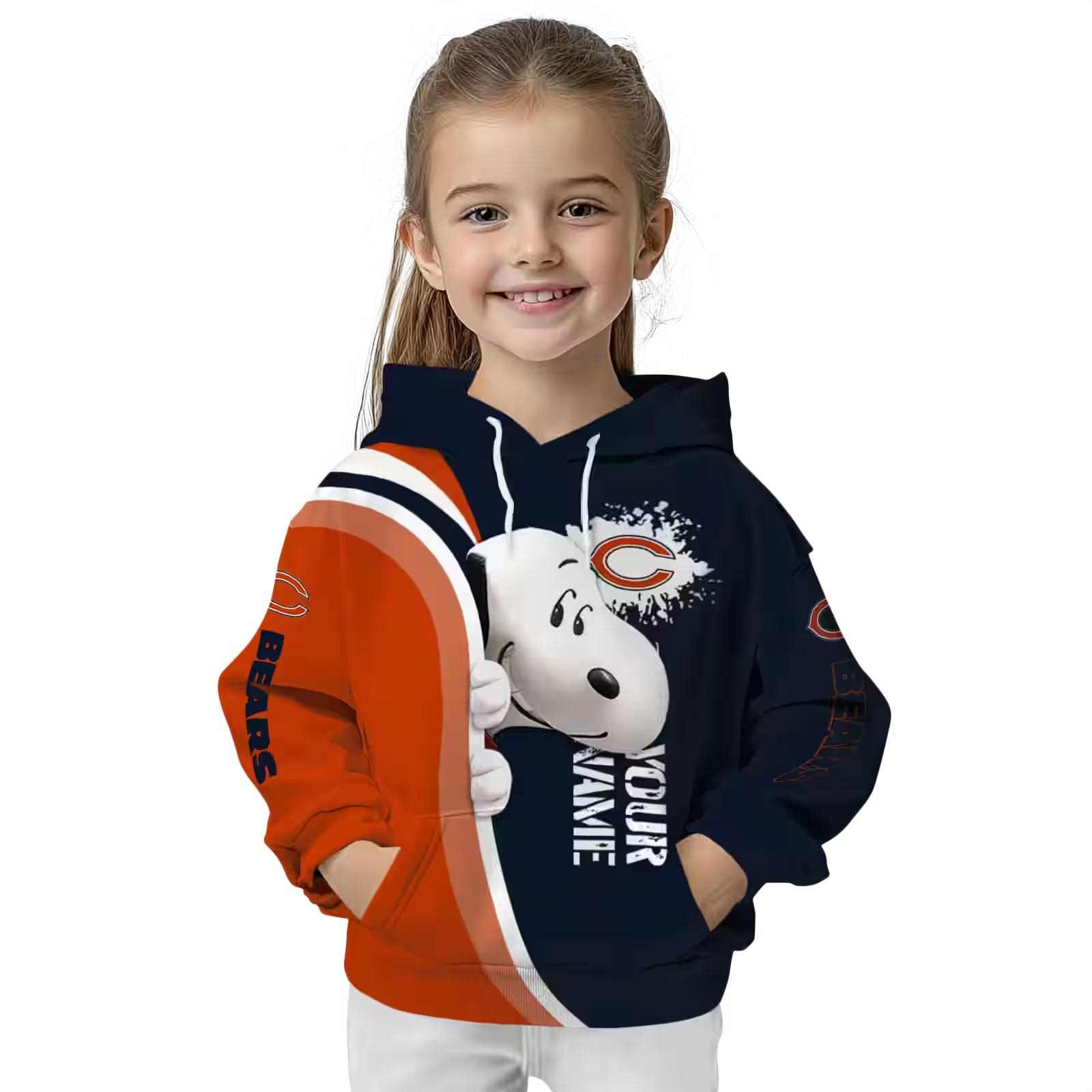 custom chicago bears peeking snoopy blue hoodie top rated