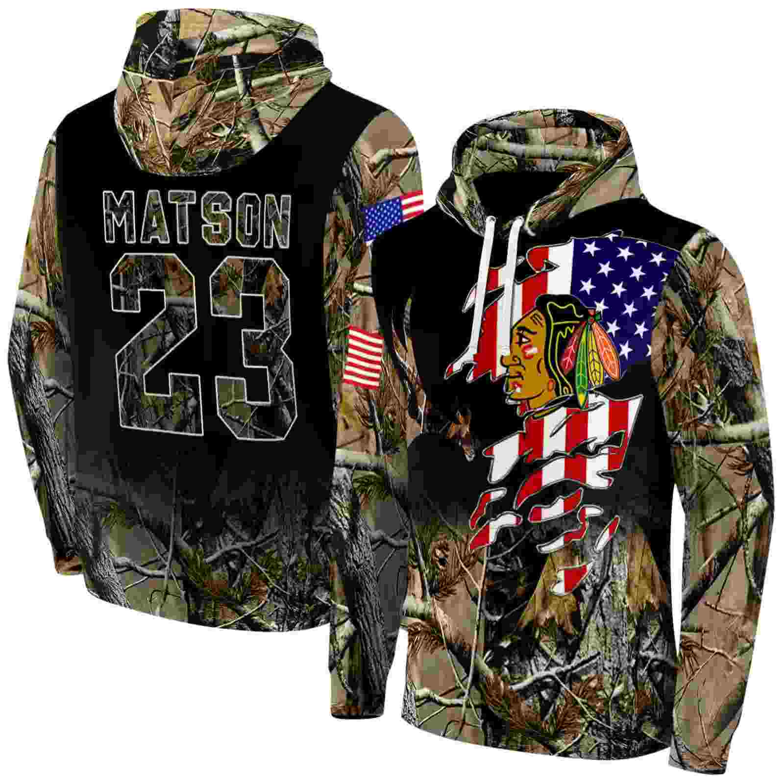 custom chicago blackhawks tree camo hoodie fashion forward