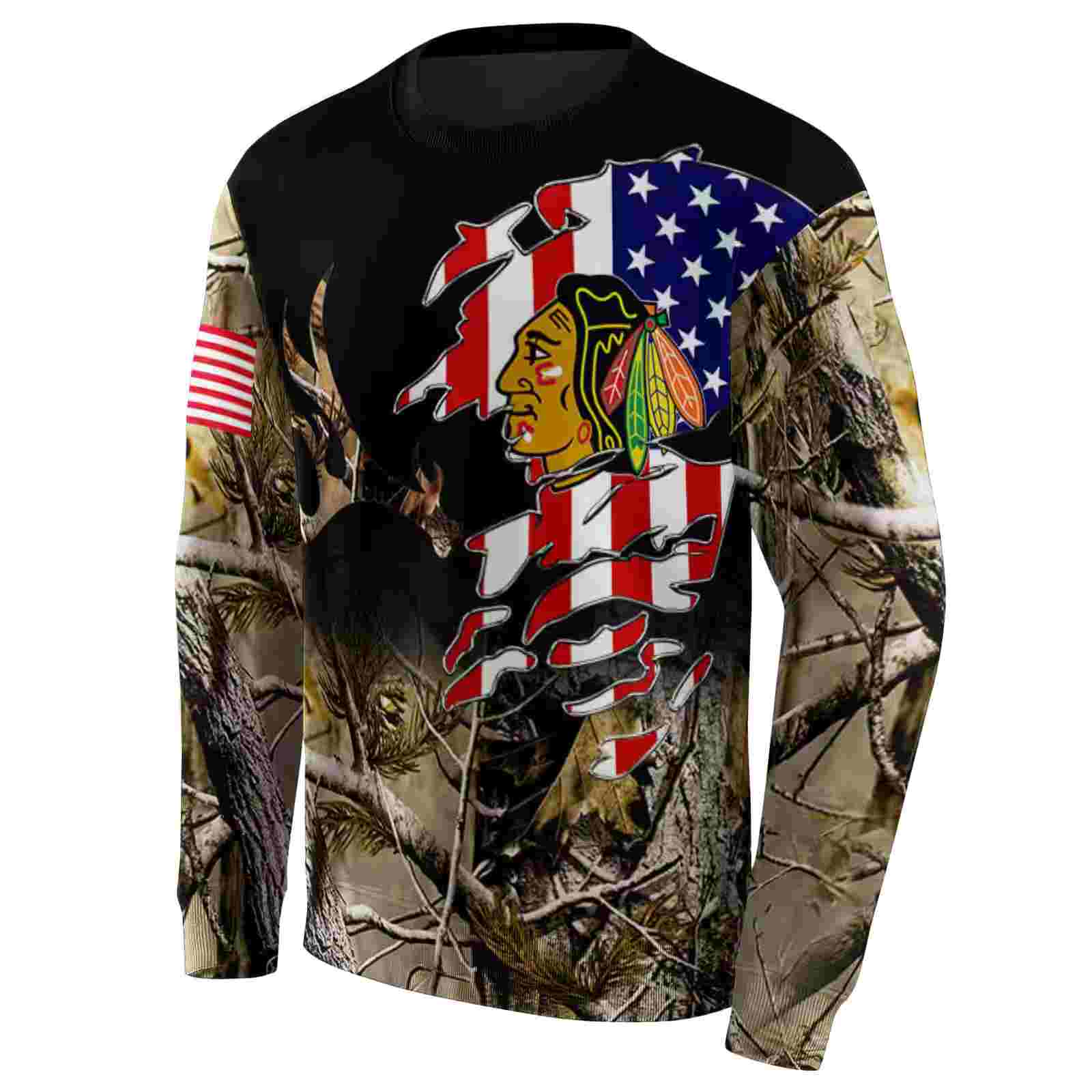 custom chicago blackhawks tree camo hoodie new arrival