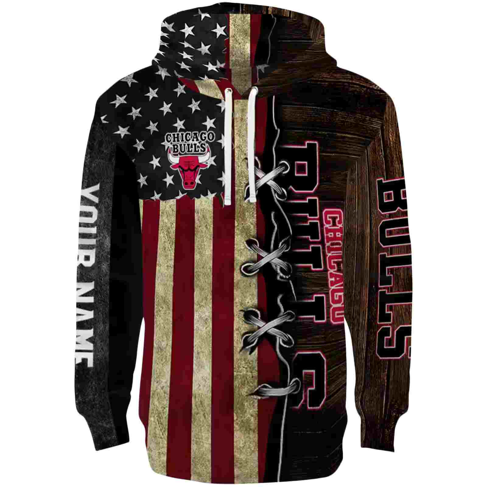 Custom Chicago Bulls American Pride Hoodie