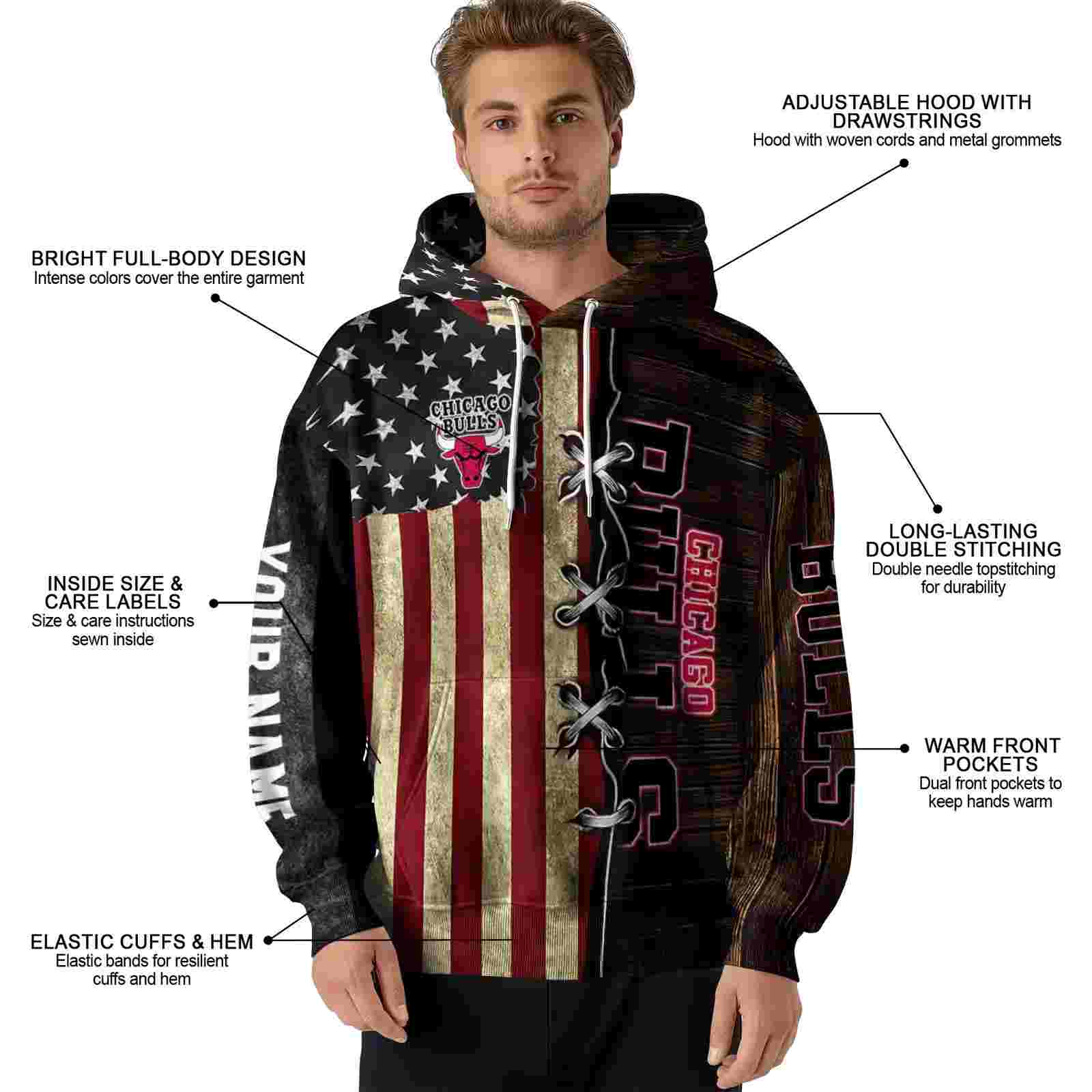 custom chicago bulls american pride hoodie latest model