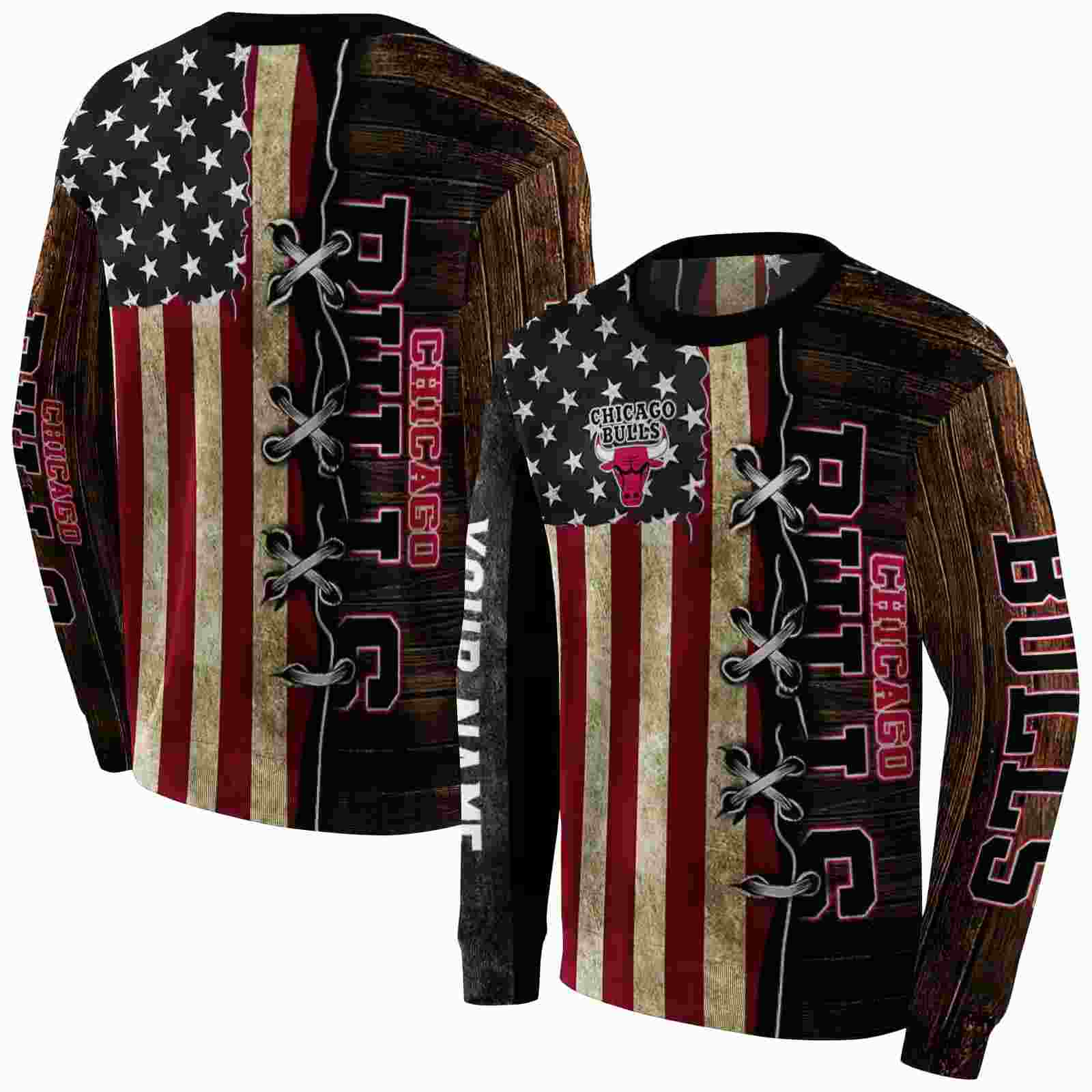 custom chicago bulls american pride hoodie premium grade