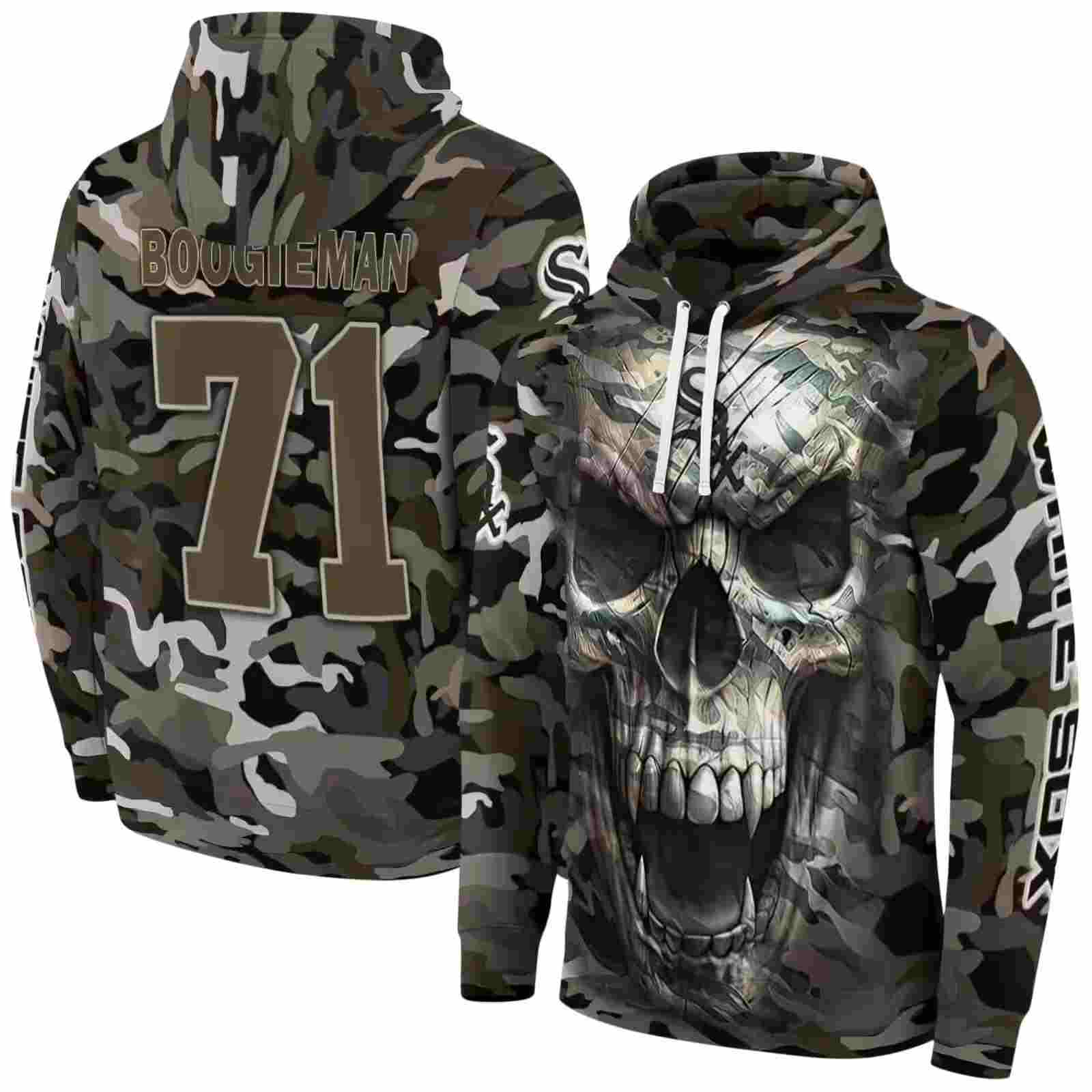 custom chicago white sox camo skull hoodie fashion forward