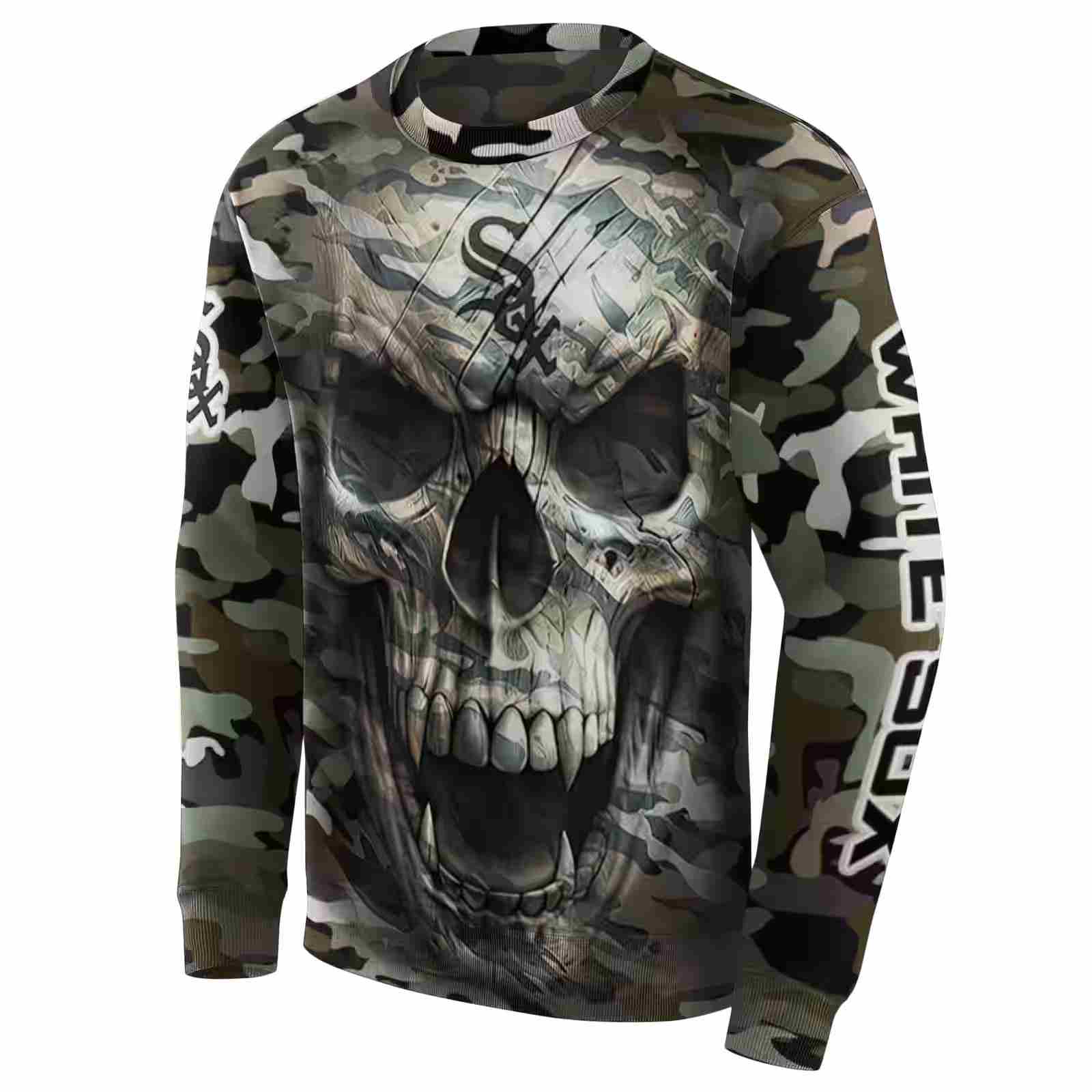 custom chicago white sox camo skull hoodie new arrival