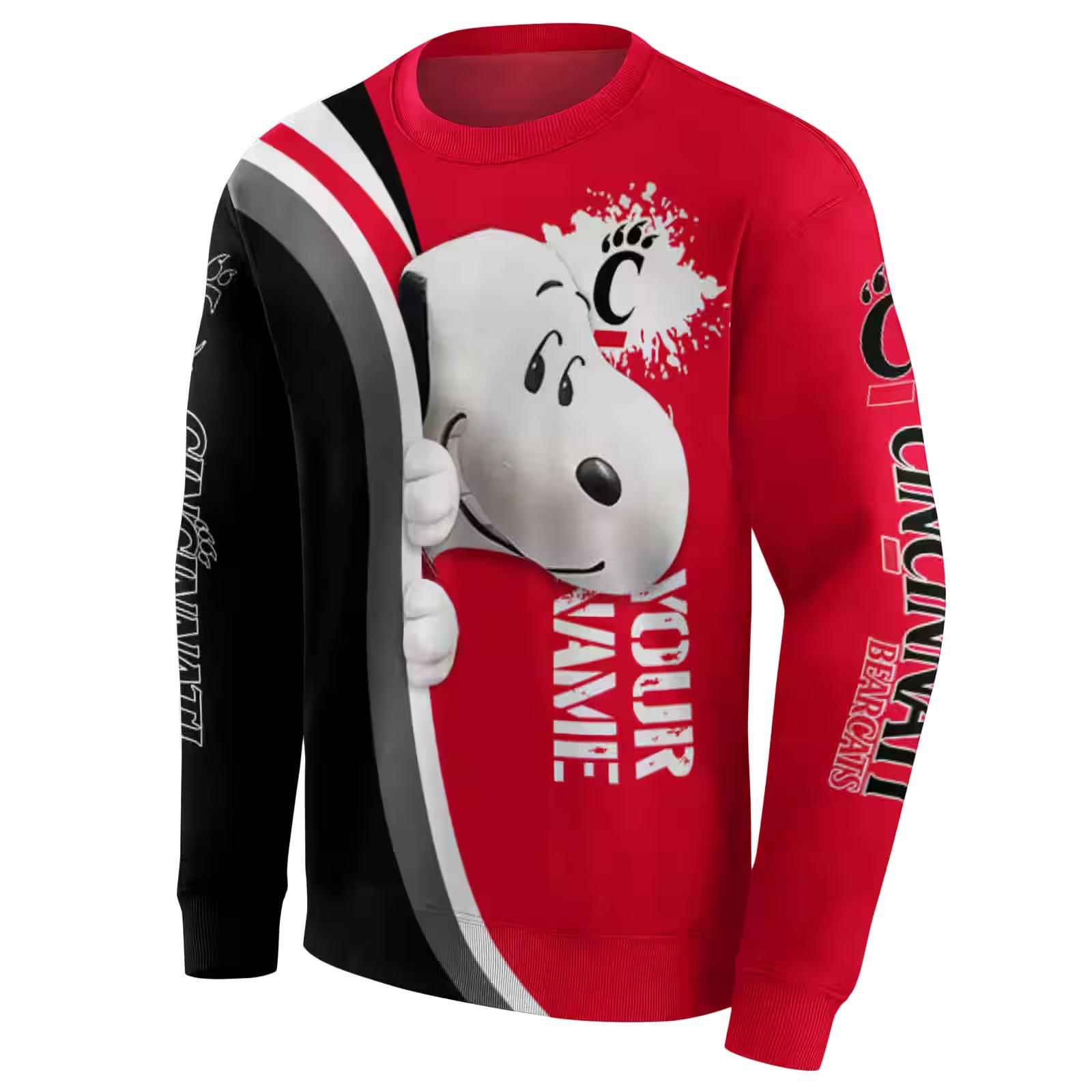 custom cincinnati bearcats peeking snoopy red hoodie new arrival