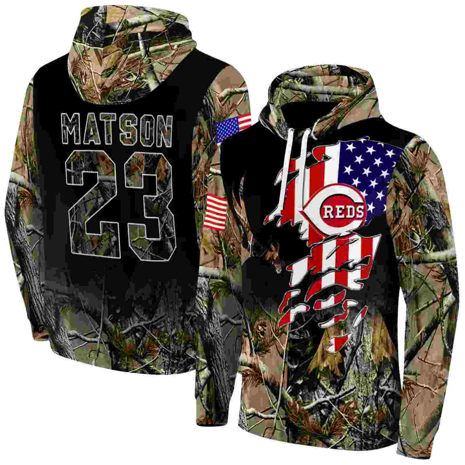 custom cincinnati reds tree camo hoodie fashion forward