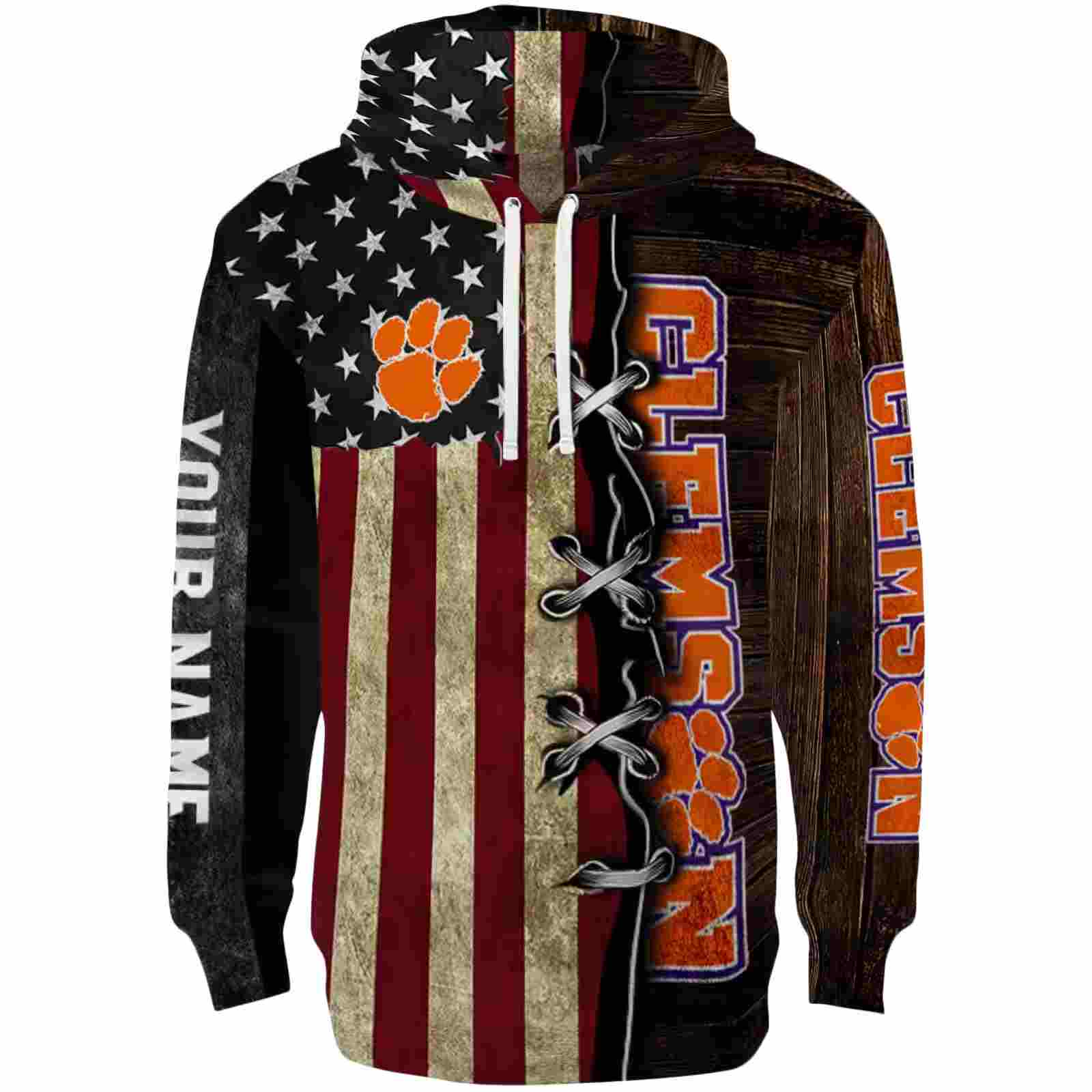 Custom Clemson Tigers American Pride Hoodie