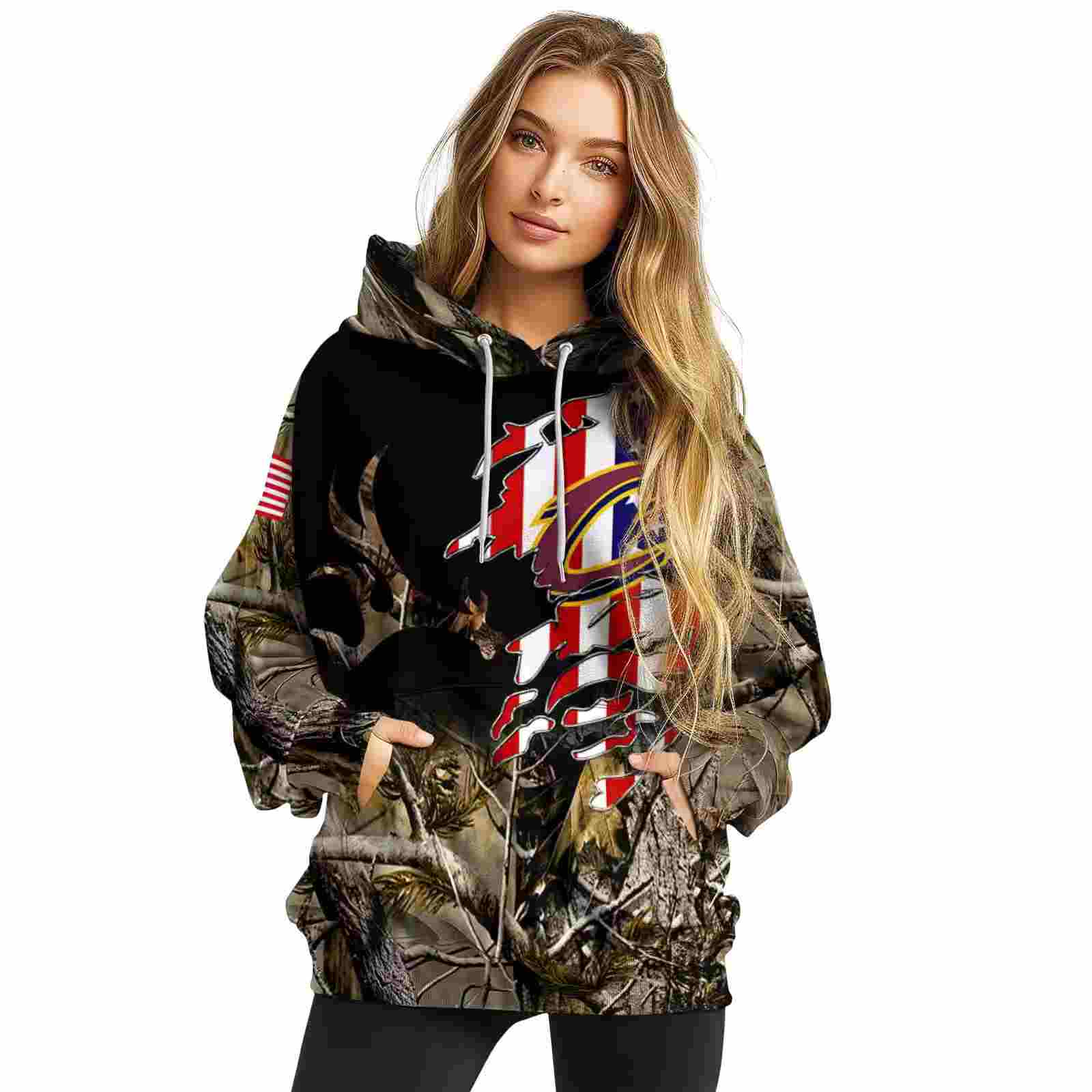 custom cleveland cavaliers tree camo hoodie high quality