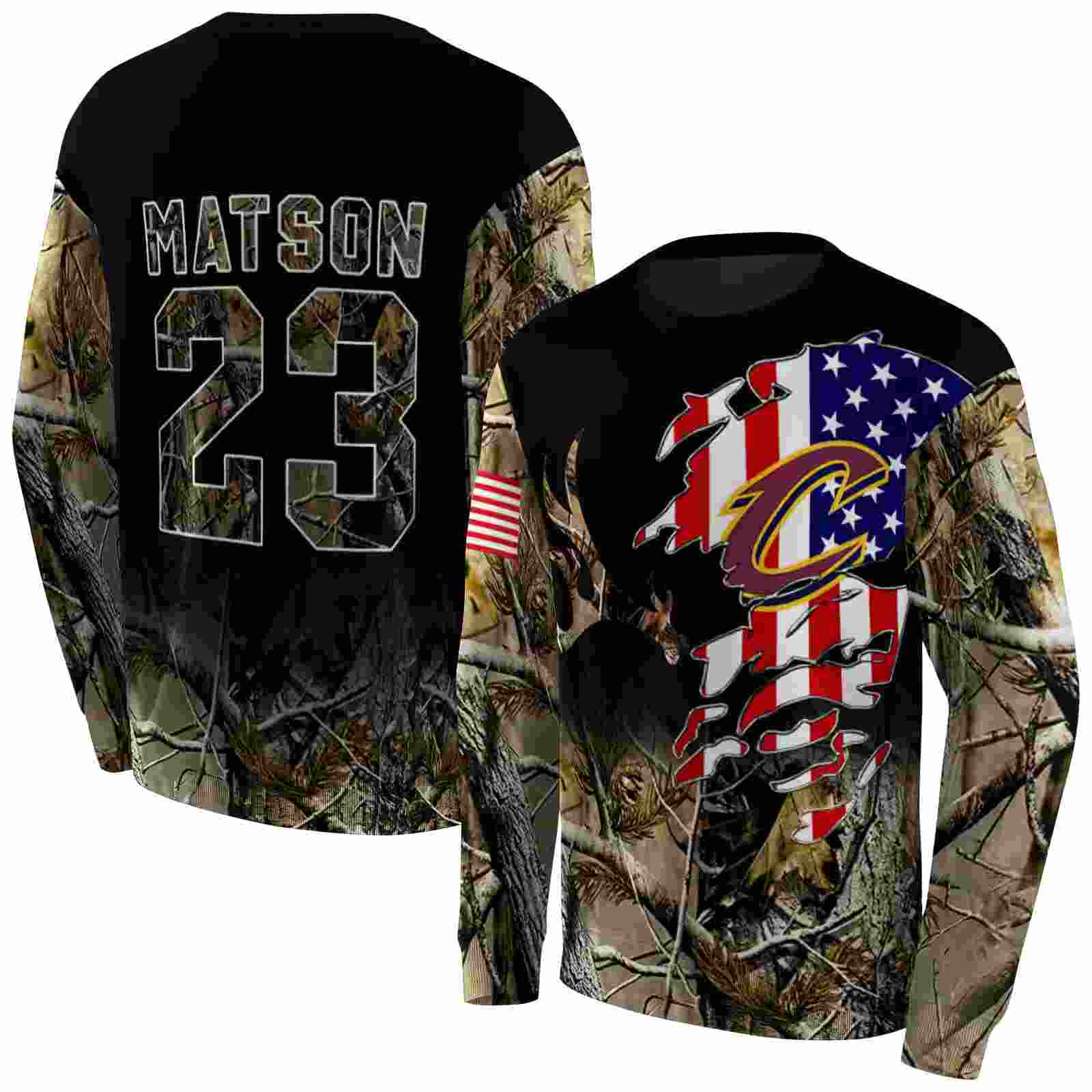 custom cleveland cavaliers tree camo hoodie premium grade