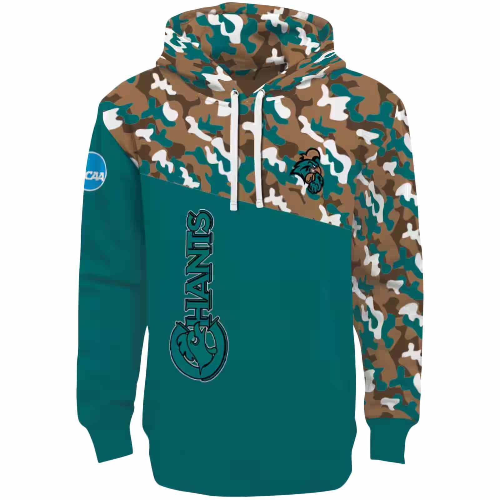Custom Coastal Carolina Chanticleers Camo Pattern Green Hoodie