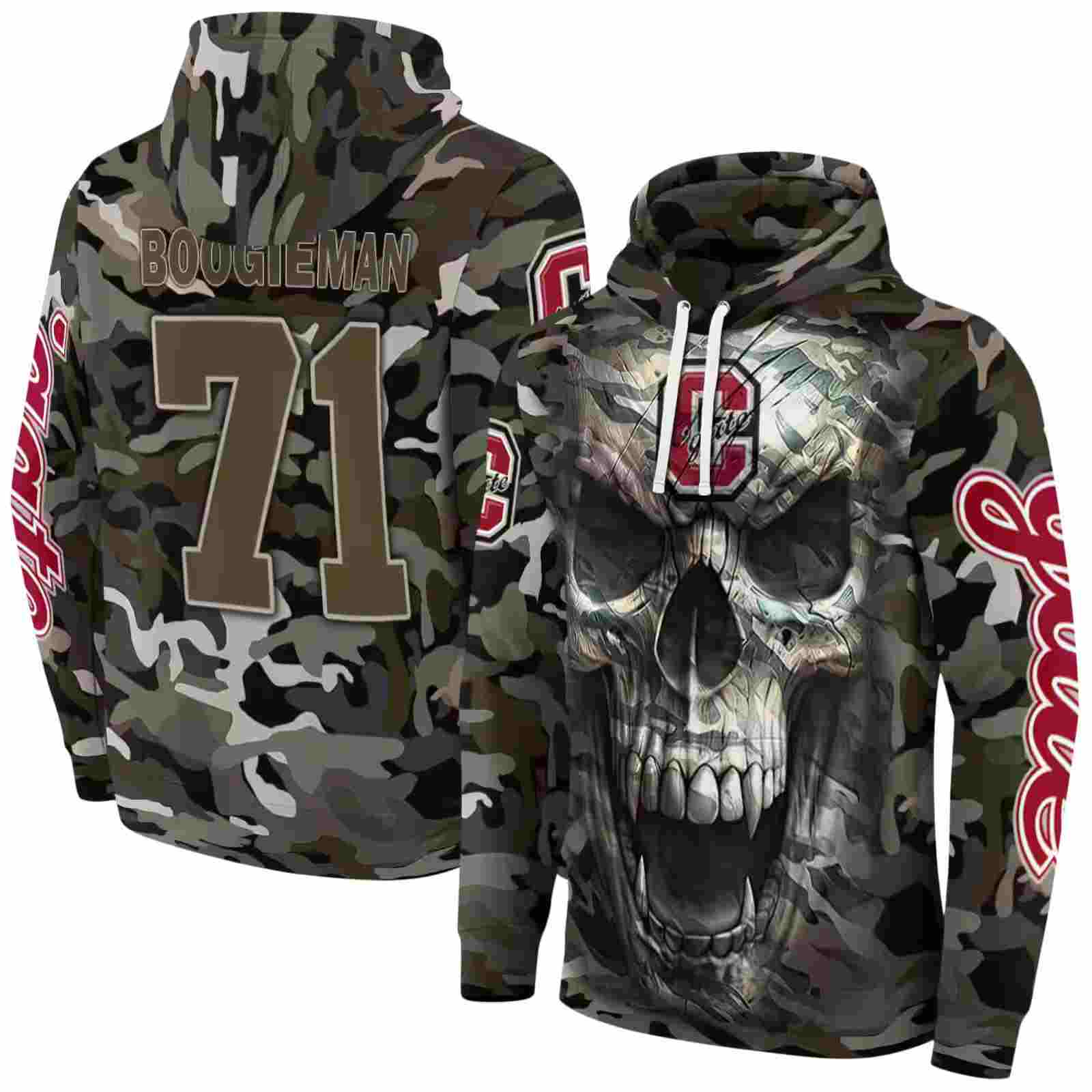 custom colgate raiders camo skull hoodie fashion forward