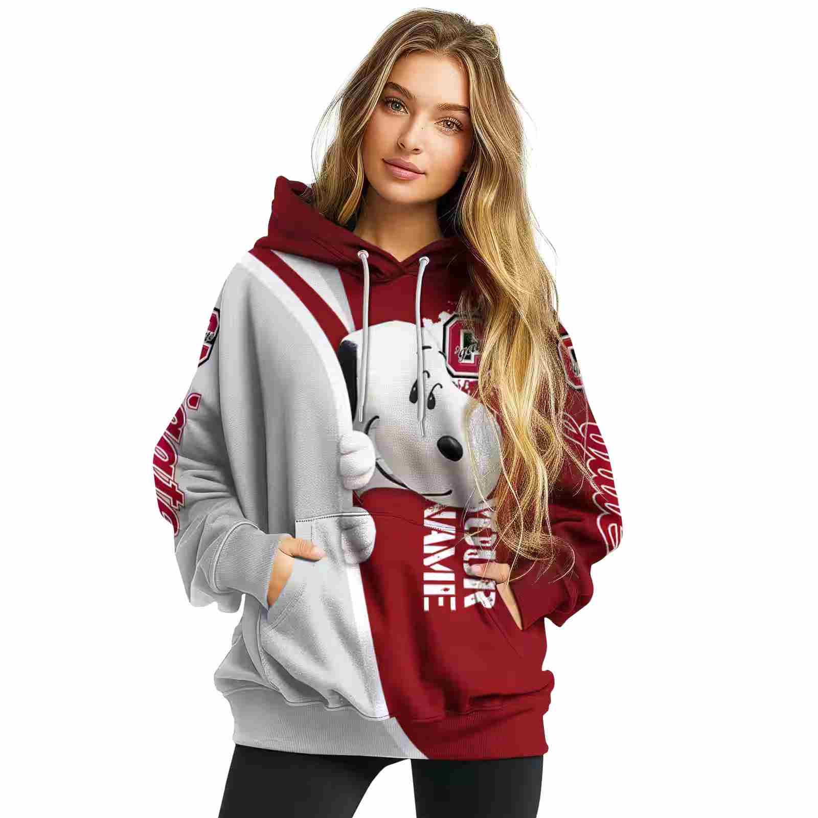 custom colgate raiders peeking snoopy maroon hoodie high quality