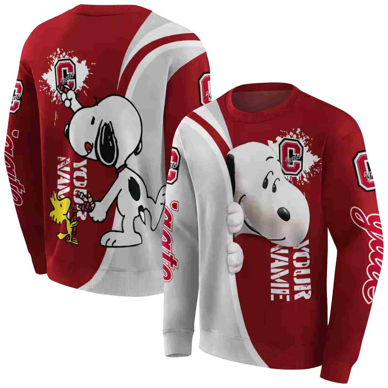 custom colgate raiders peeking snoopy maroon hoodie premium grade