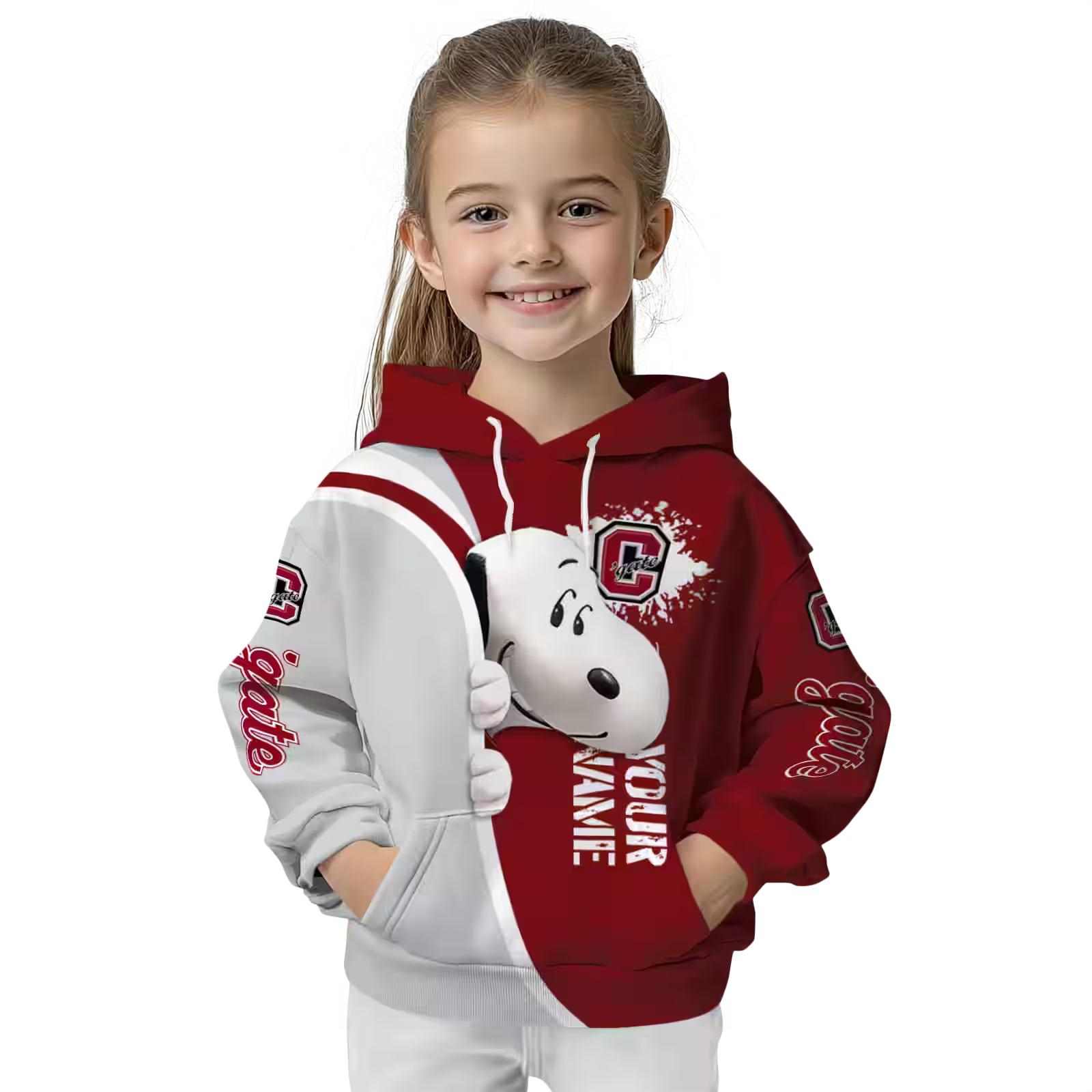 custom colgate raiders peeking snoopy maroon hoodie top rated