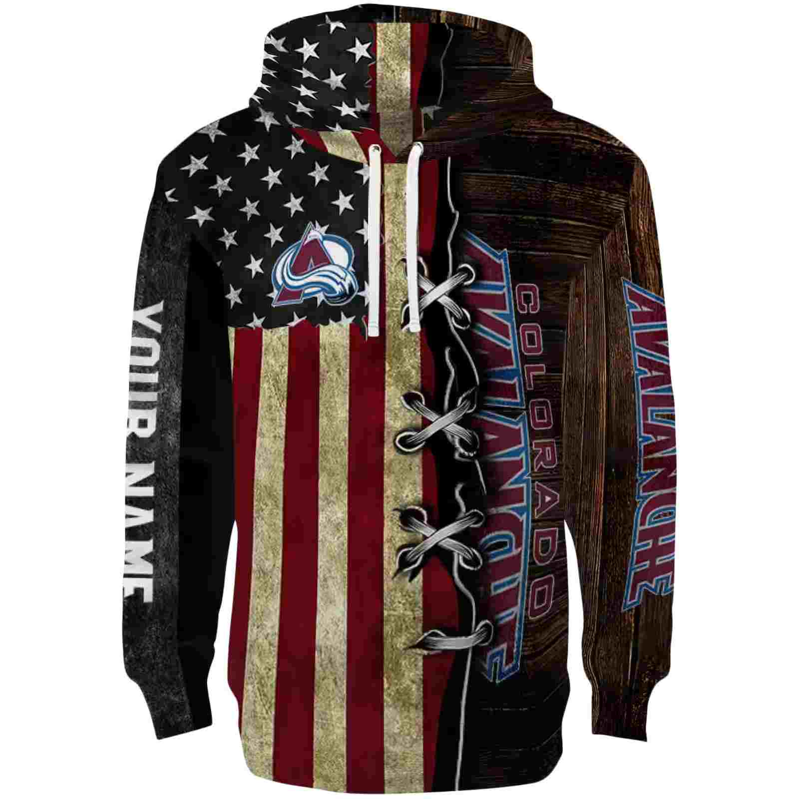 Custom Colorado Avalanche American Pride Hoodie