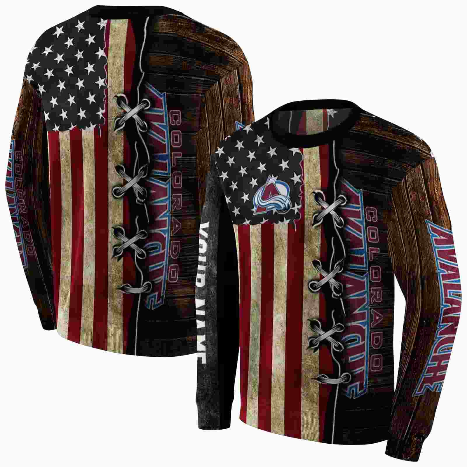 custom colorado avalanche american pride hoodie premium grade