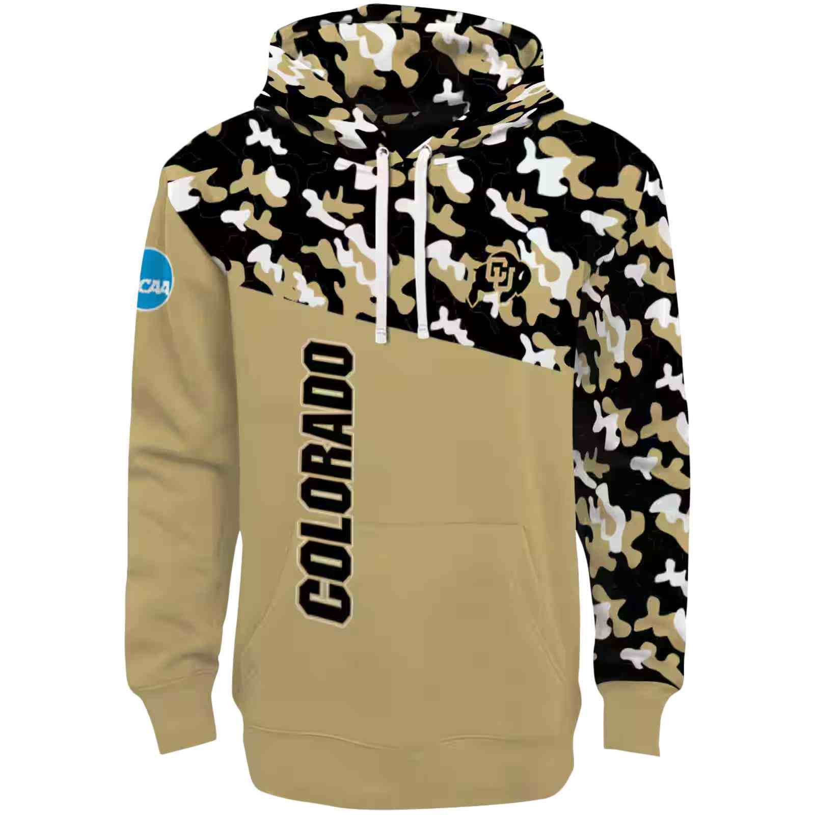 Custom Colorado Buffaloes Camo Pattern Gold Hoodie